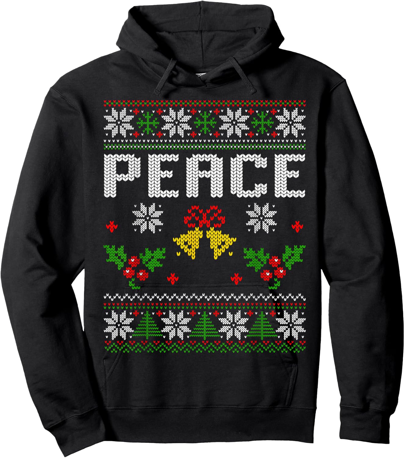 Peace I Come in Peace Couple Matching Ugly Christmas Sweater Hoodie - Hoodie | Black