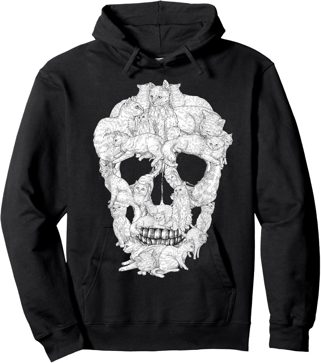 Best Cat Skull Women Halloween Skeleton Cat Lover Hoodie - Hoodie | Black