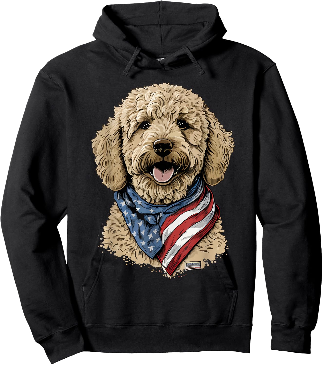 Goldendoodle 4th of july patriotic golden doodle dog Hoodie - Hoodie | Black