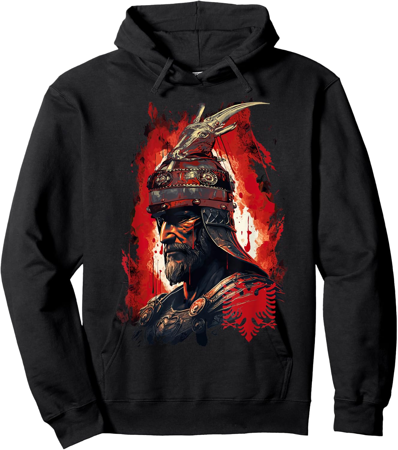 Skanderbeg Albanian National Hero Eagle Kosovo Albanian Hoodie - Hoodie | Black