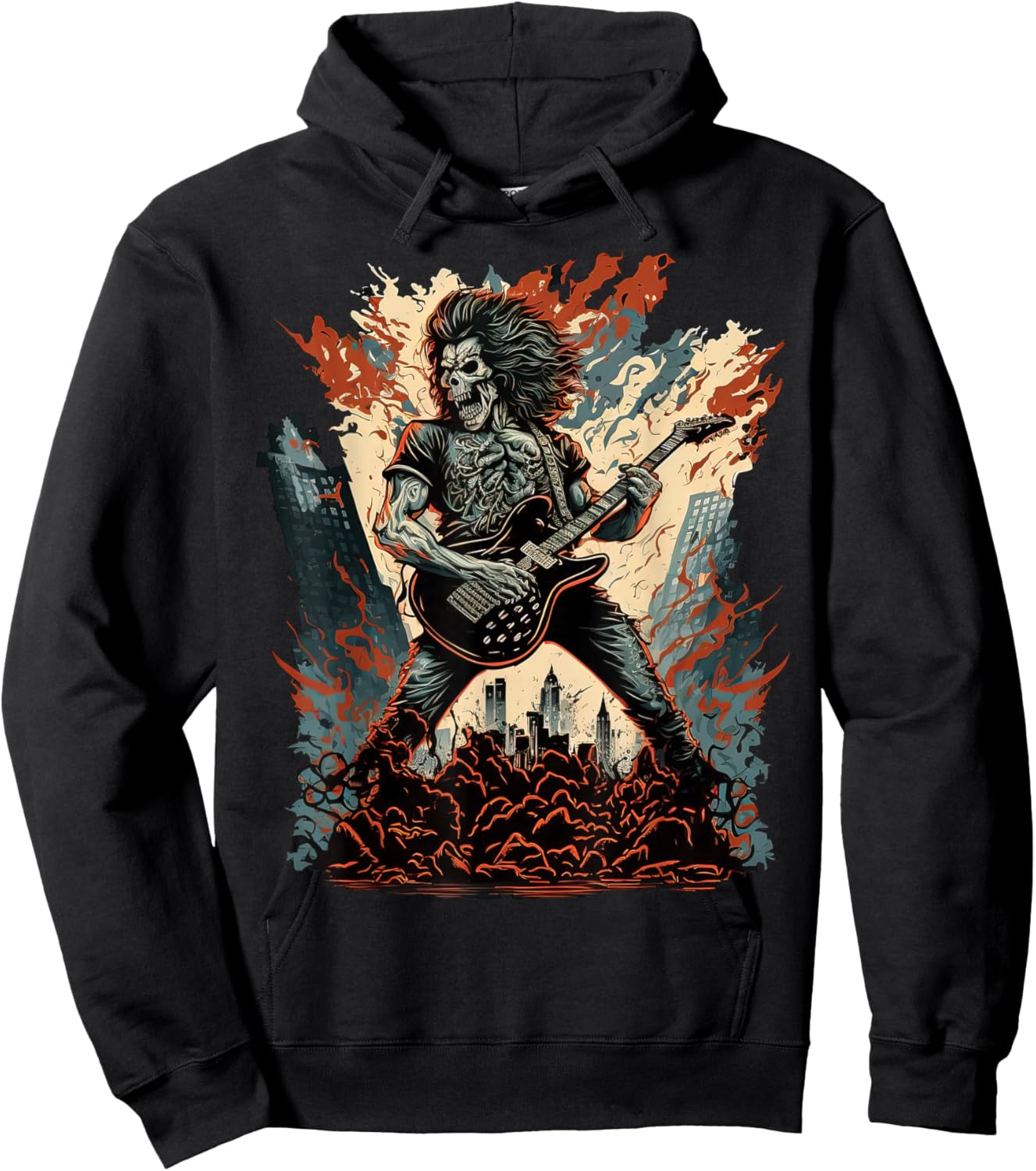 80s Classic Fantasy Art Heavy Metal Rock n Roll Hoodie - Hoodie | Black