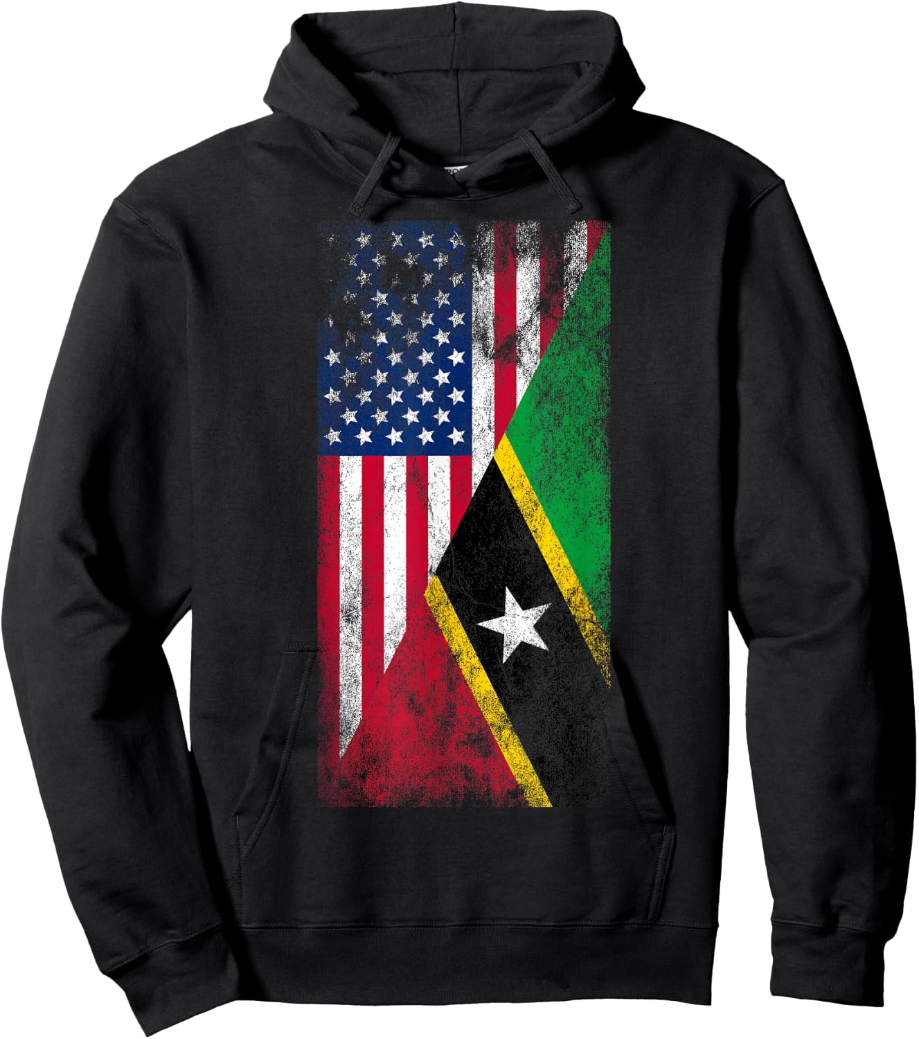 USA & St Kitts and Nevis Flags - American Kittian Hoodie - Hoodie | Black