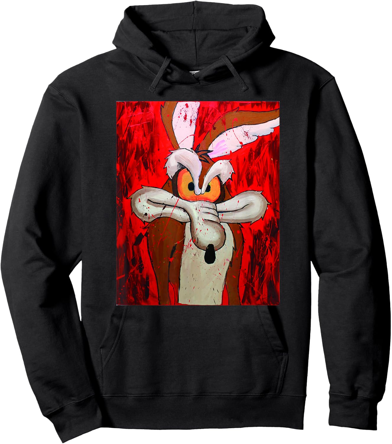 WB100 Looney Tunes Wile E. Coyote Seeing Red Vintage Sketch Hoodie - Hoodie | Black
