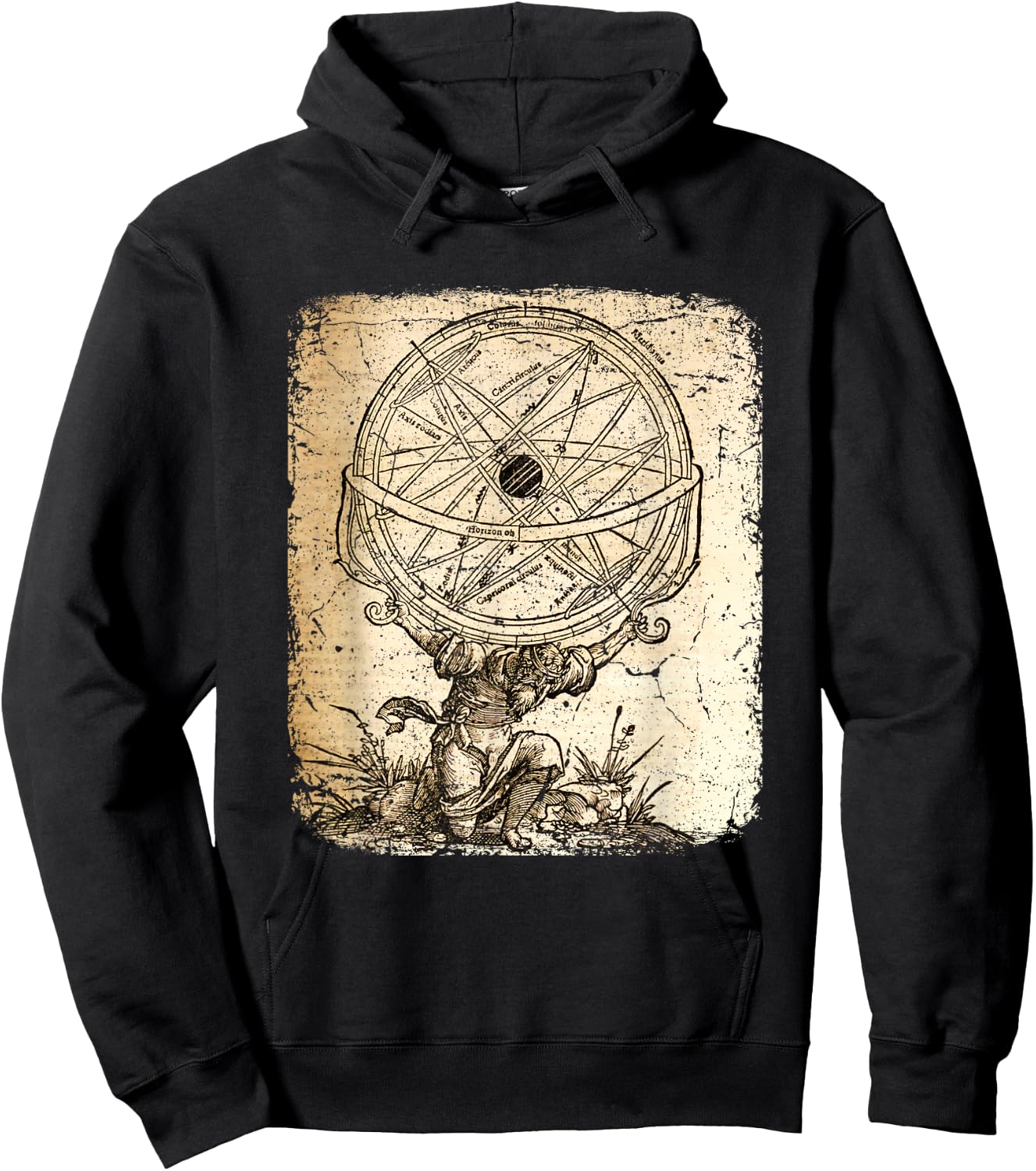 Vintage Atlas Greek God mythology Titan God History Art Hoodie - Hoodie | Black