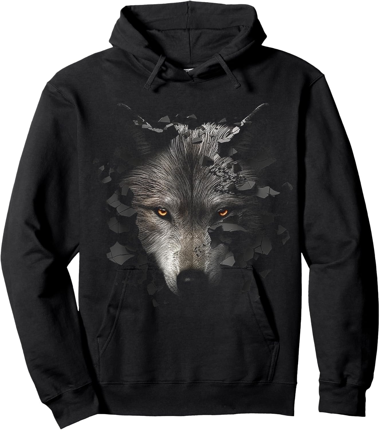 Wolf Lover Fantasy Artwork | Animal Motif Wolf Hoodie - Hoodie | Black