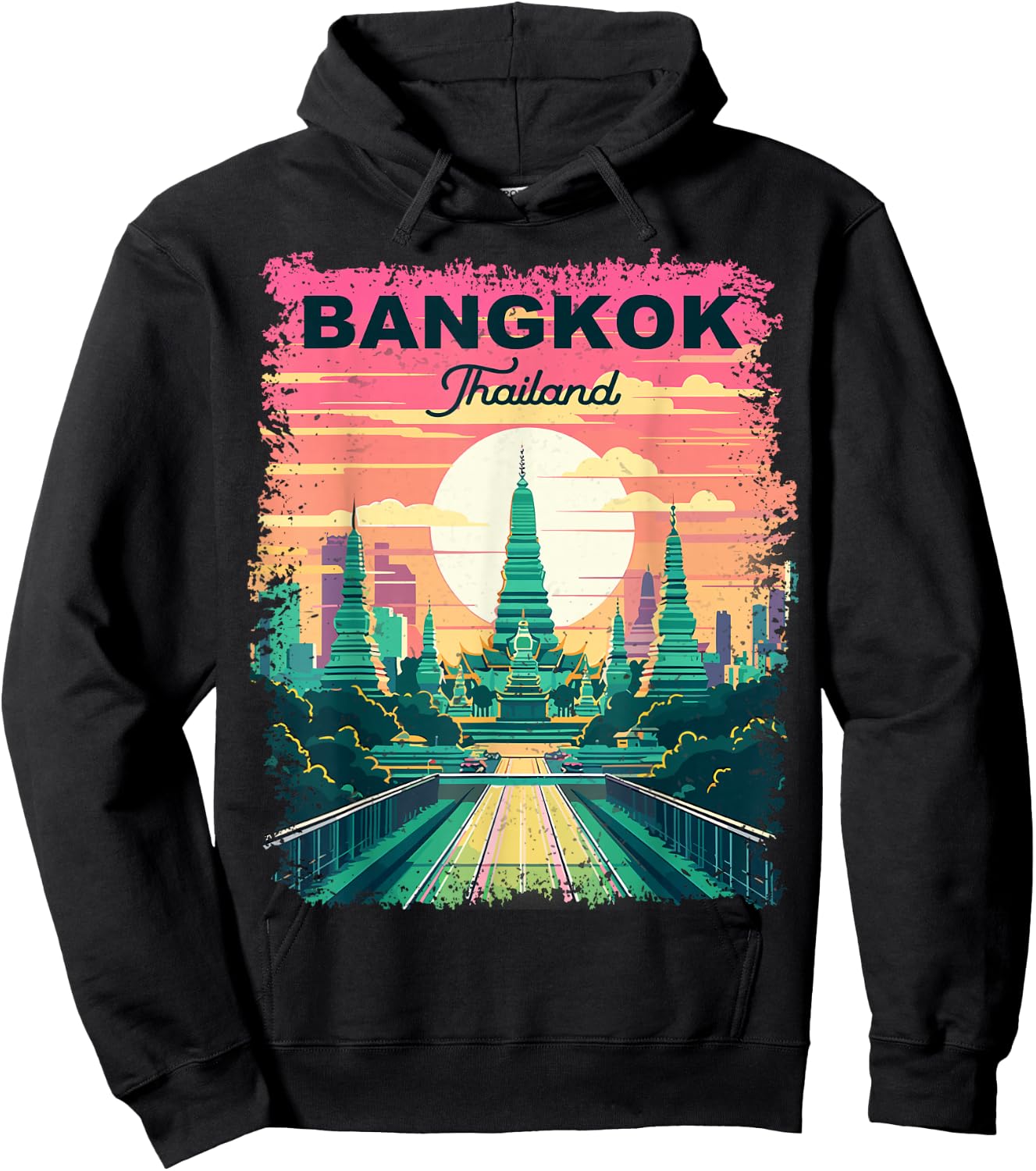 Bangkok Thailand Vintage Retro Hoodie - Hoodie | Black