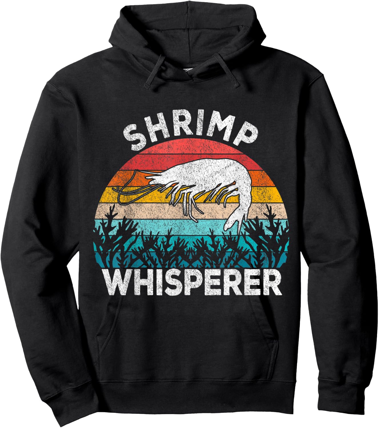 Shrimp Whisperer Shrimp Lover Funny Shrimp Quote Retro Hoodie - Hoodie | Black