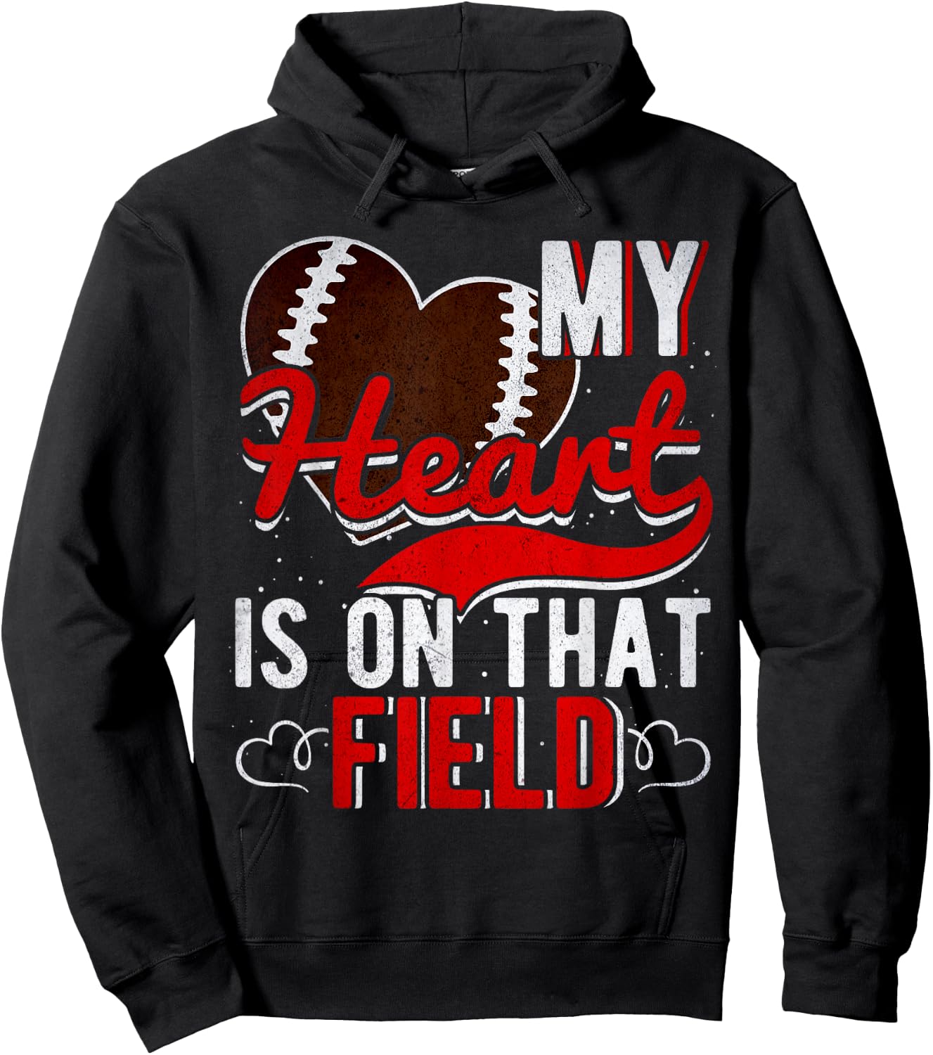 My Heart Is On That Field Football Hoodie - Hoodie | Black