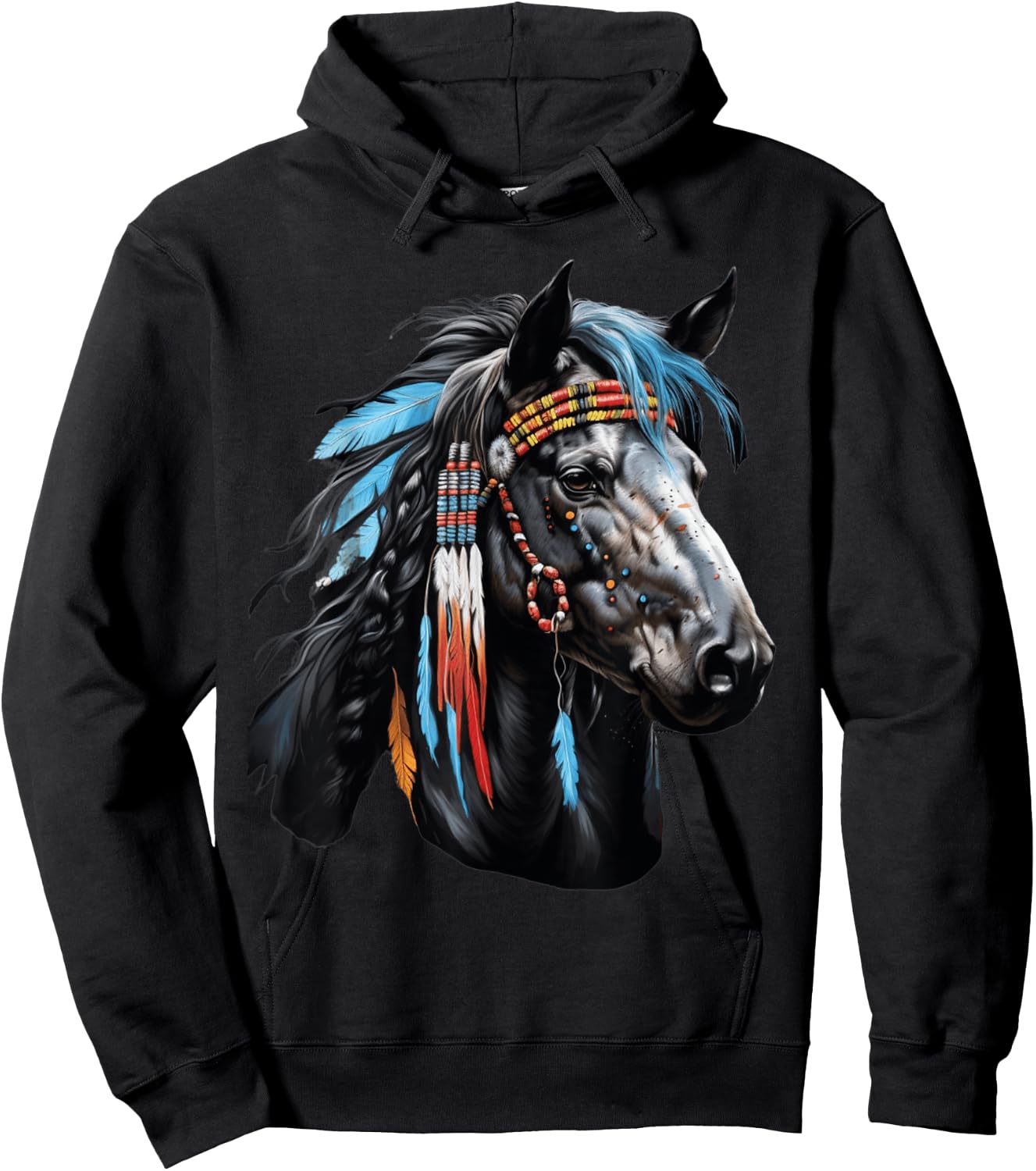 Power Native American Horse - for spirit and body Hoodie - Hoodie | Black