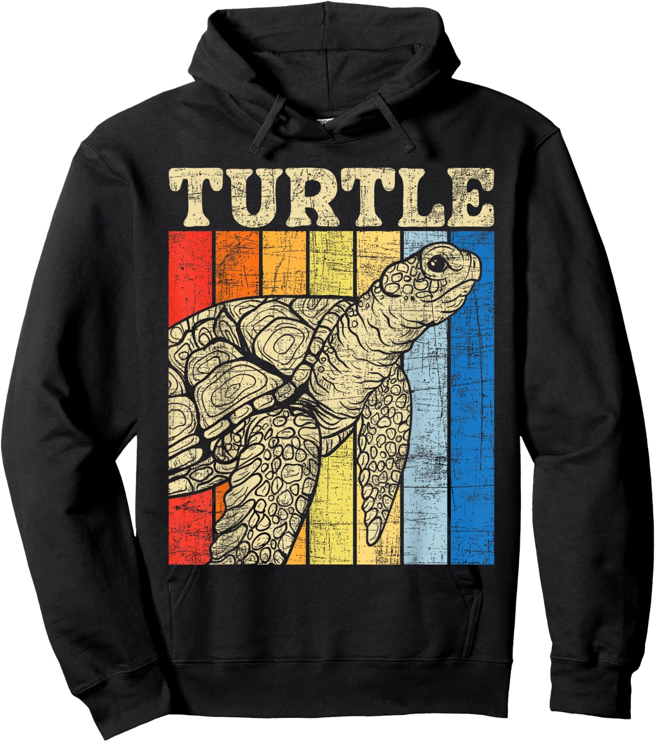 Turtle - Retro Vintage Ocean Sea Animal Wildlife Zookeeper Hoodie - Hoodie | Black