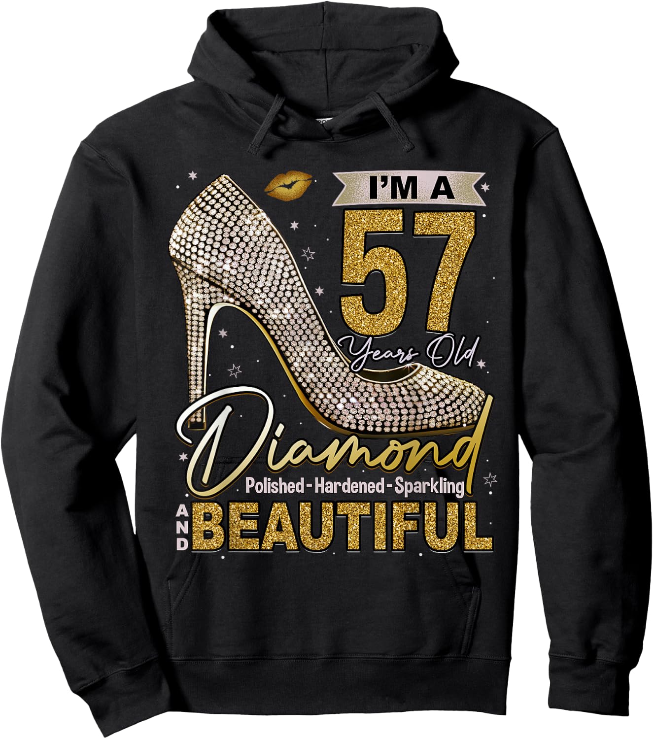 I'm A 57 Years Old Diamond, 57 and Fabulous Birthday Women Hoodie - Hoodie | Black