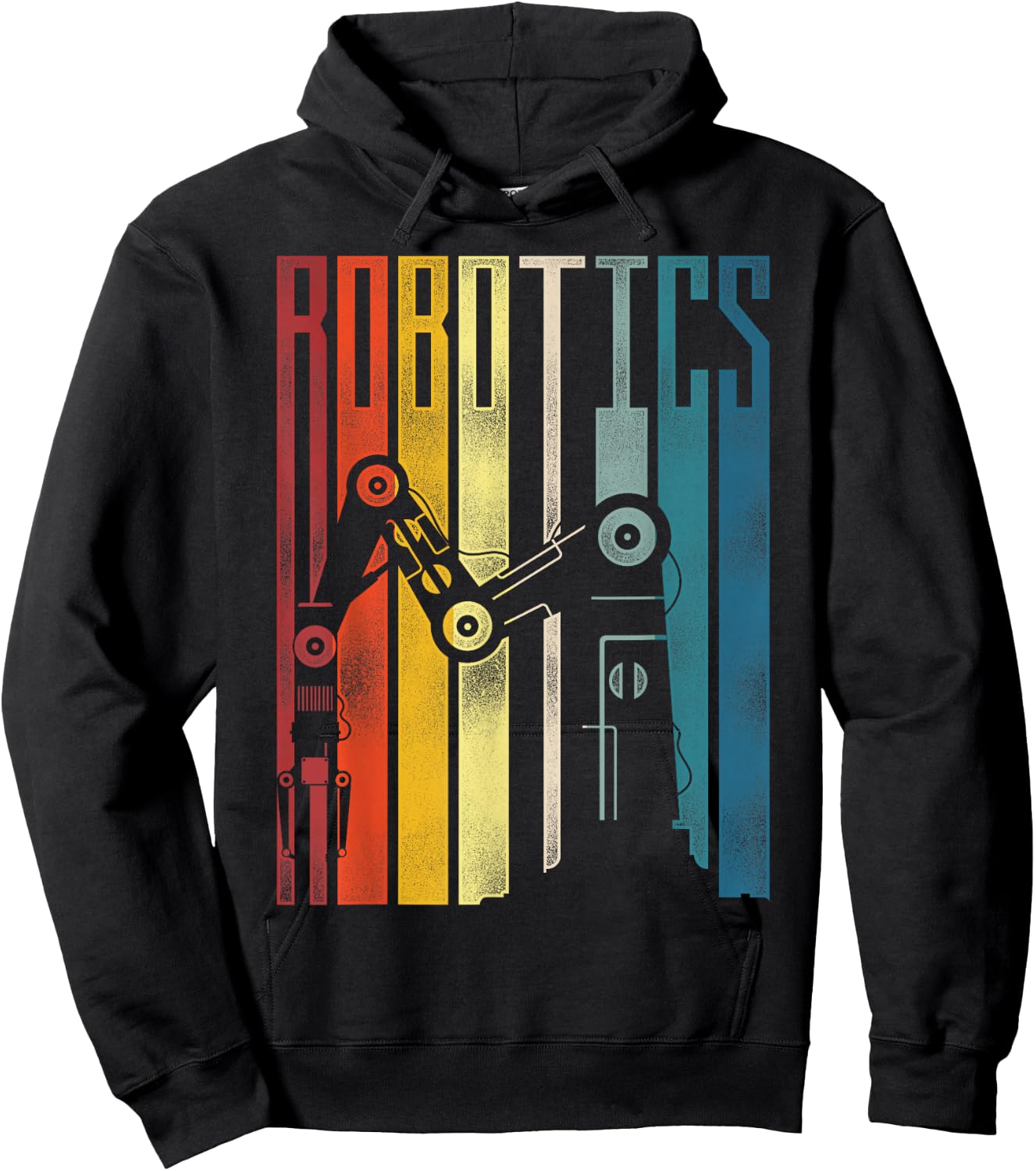 Robot Robotics Engineer Retro Vintage Robotics Hoodie - Hoodie | Black