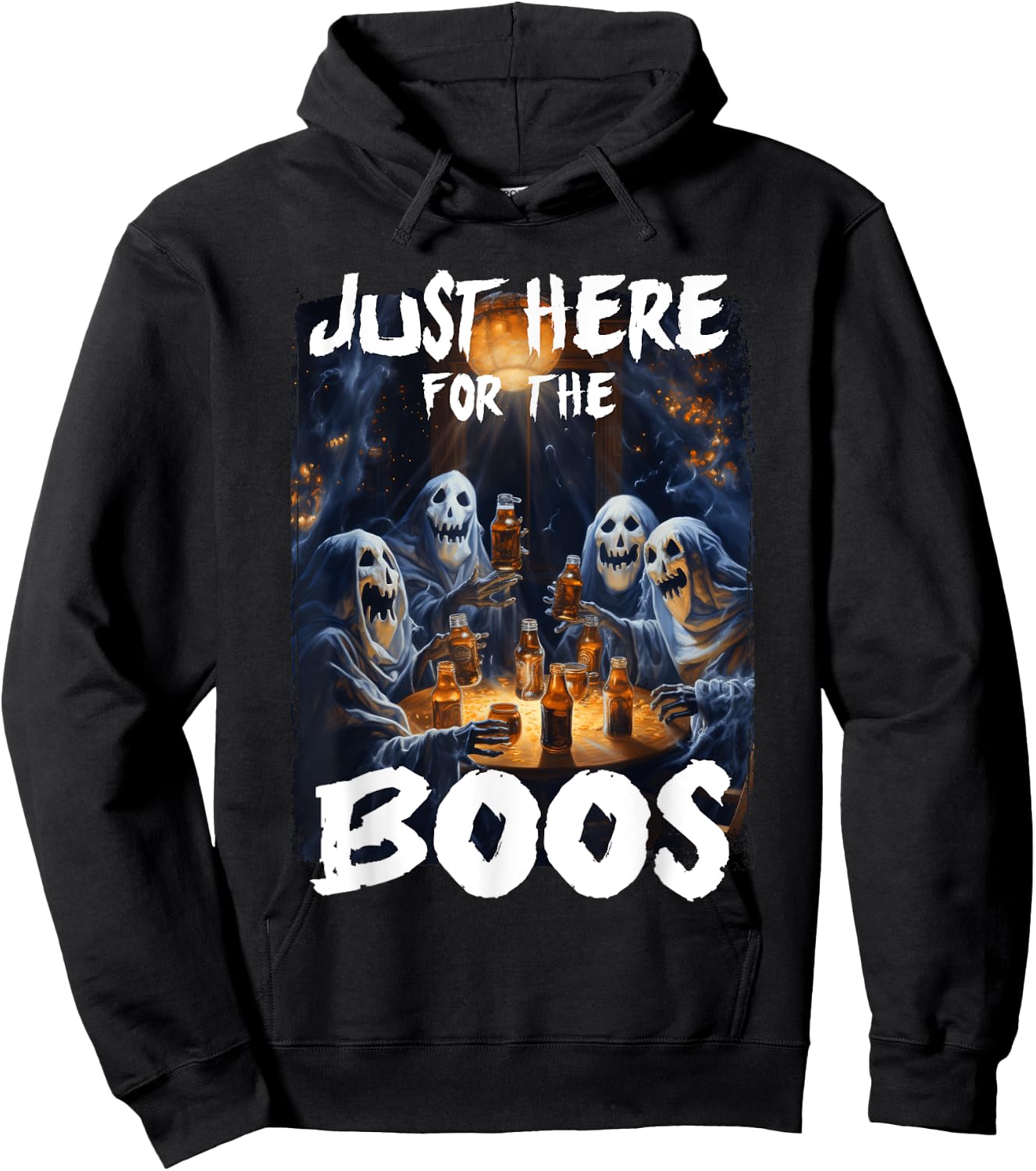 I'm Just Here For The Boos Ghost Funny Men Women Halloween Hoodie - Hoodie | Black