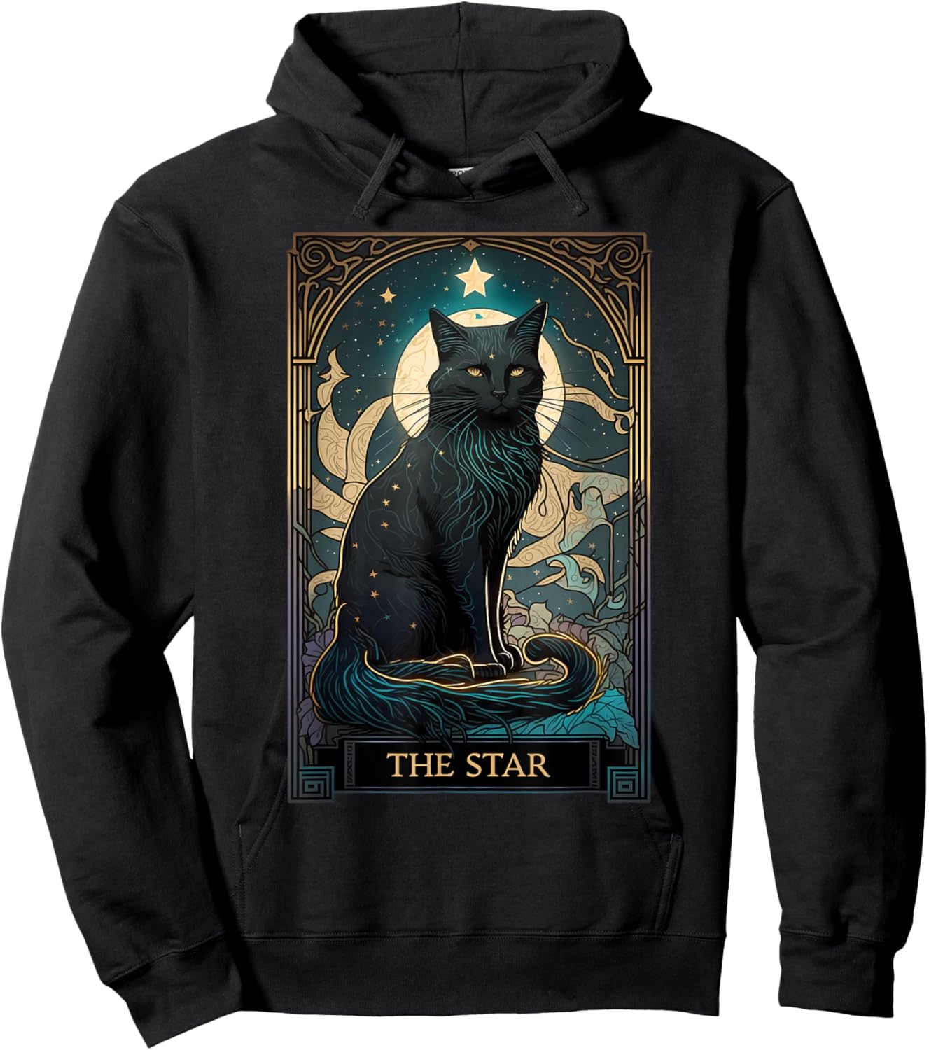 Cat Tarot Card Star Tarot Card Cat Mom of Cats Cat Lover Hoodie - Hoodie | Black