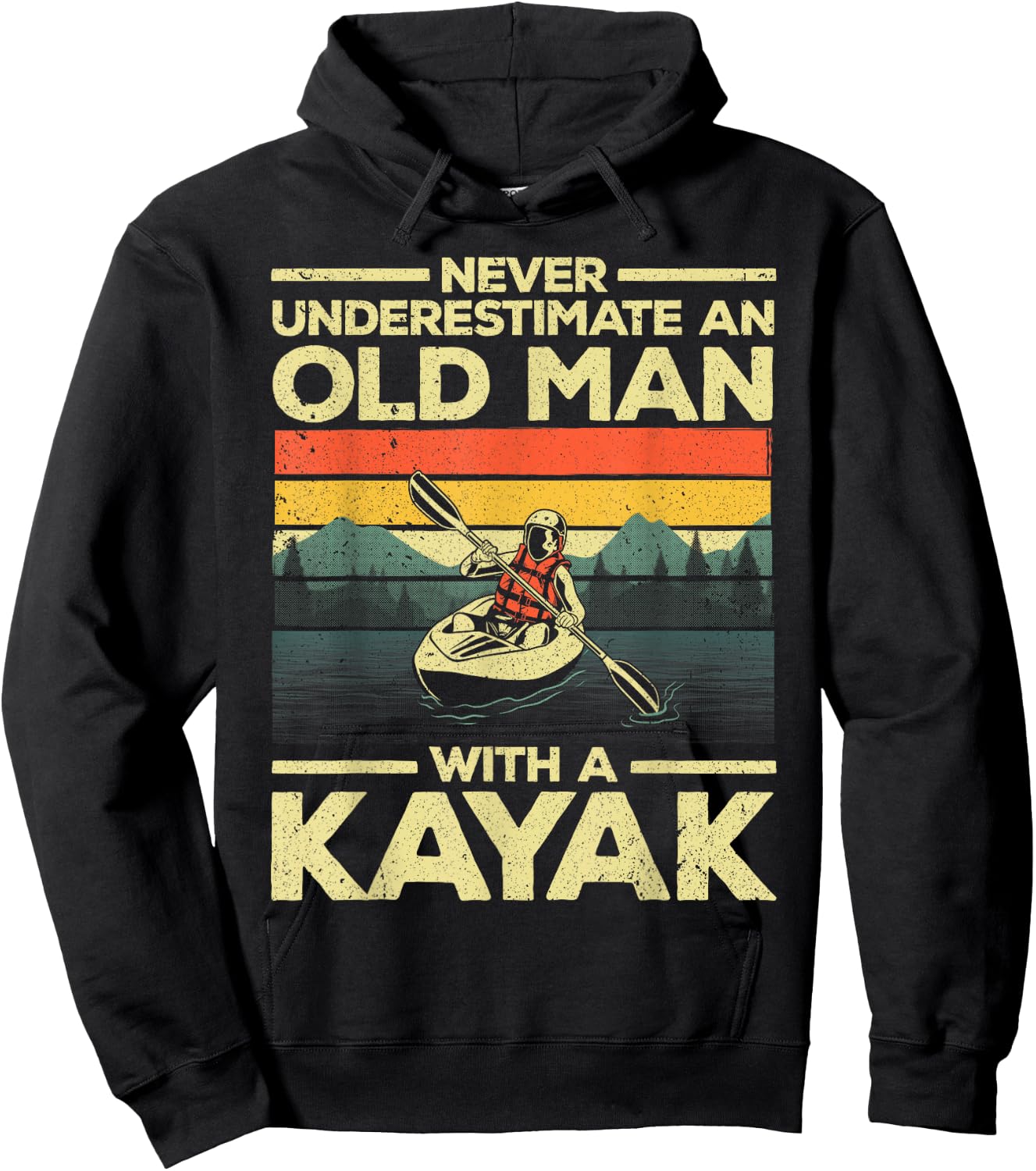 Funny Kayaking Design Grandpa Kayaker Kayak Lovers Hoodie - Hoodie | Black