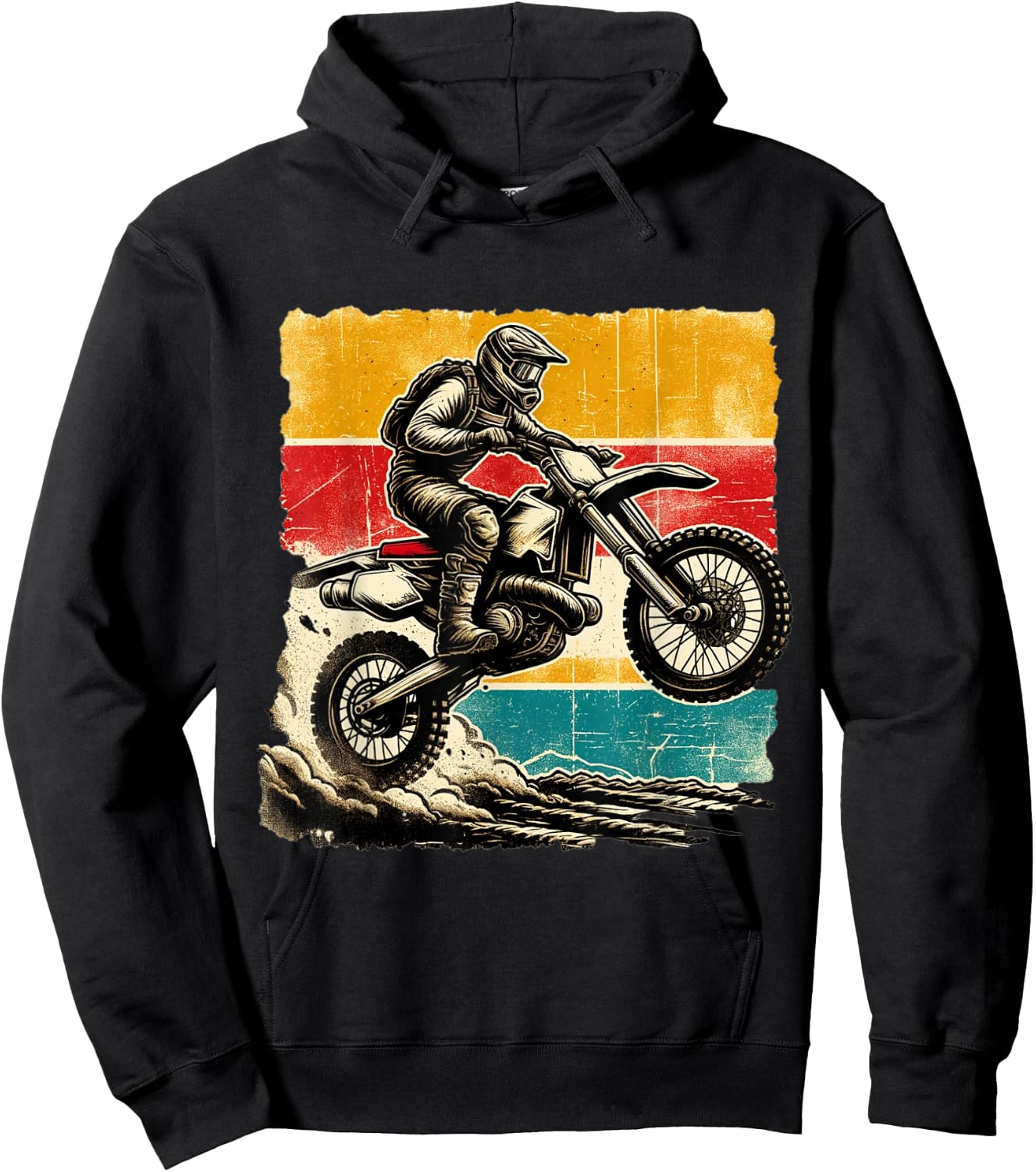 Vintage Motocross Stunt Dirt Bike Racing MX Enduro Off-Road Hoodie - Hoodie | Black