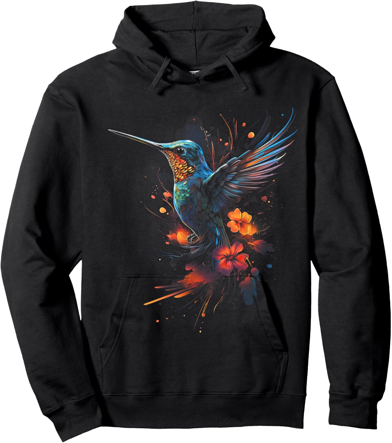 Hummingbird Flower Bird lover Animal Hoodie - Hoodie | Black