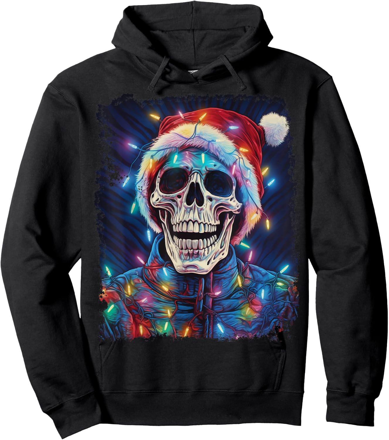 Christmas Skeleton Anatomy Scary Halloween Hoodie - Hoodie | Black