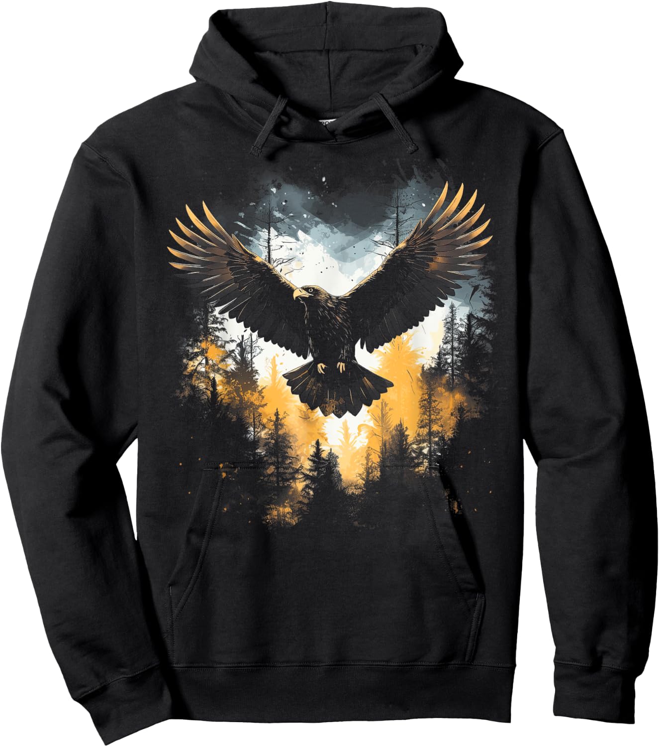 Eagle Forest Animal Wildlife Hoodie - Hoodie | Black