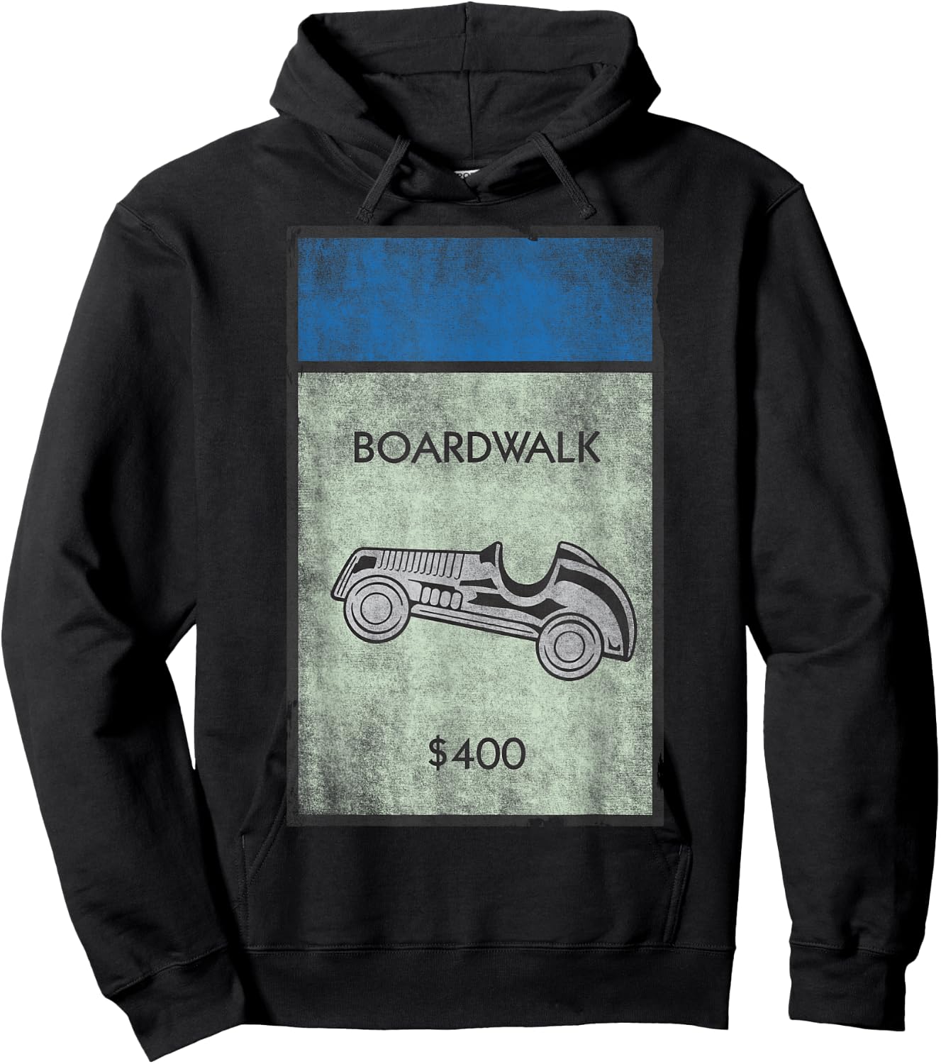 Monopoly Car Token In Boardwalk Space Vintage Shot Hoodie - Hoodie | Black