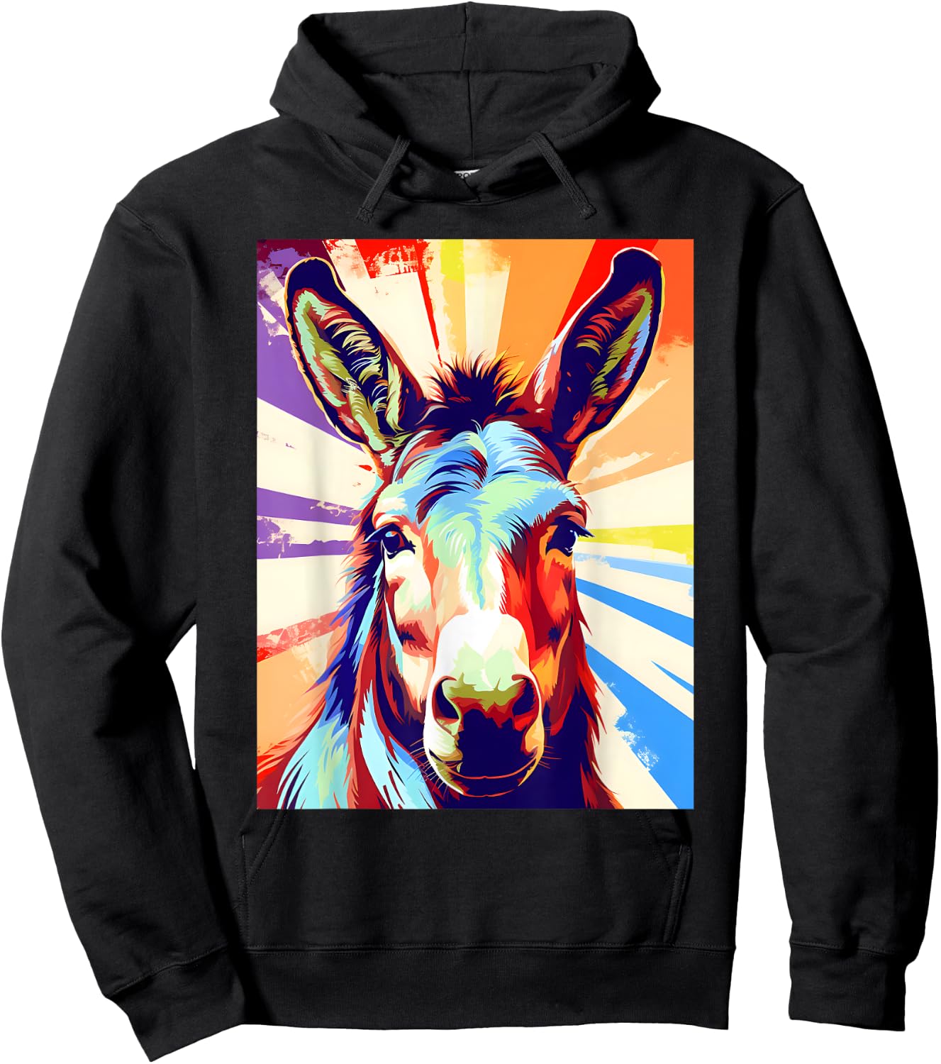 Funny Vintage Donkey Art Women Safari Mule Donkey Hoodie - Hoodie | Black