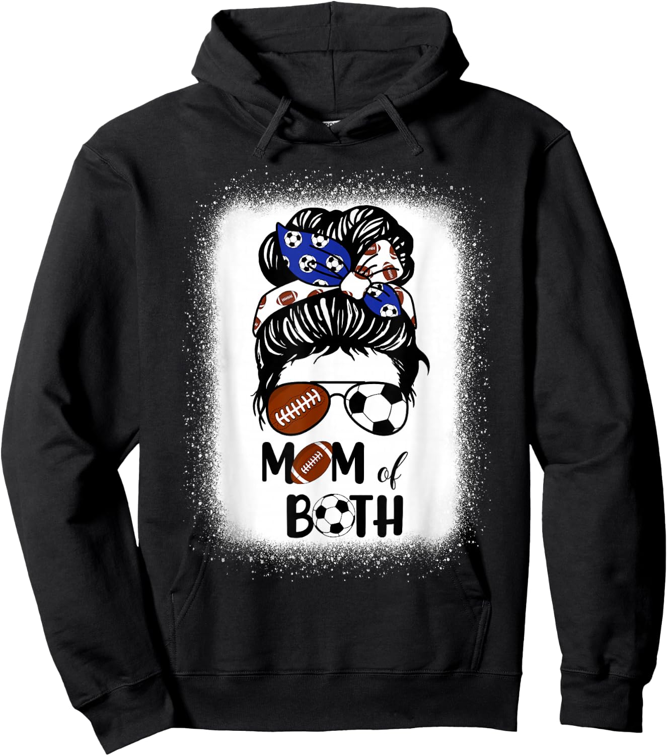 Messy Bun Soccer Mom Football Mom Of Both Mothers Day Hoodie - Hoodie | Black
