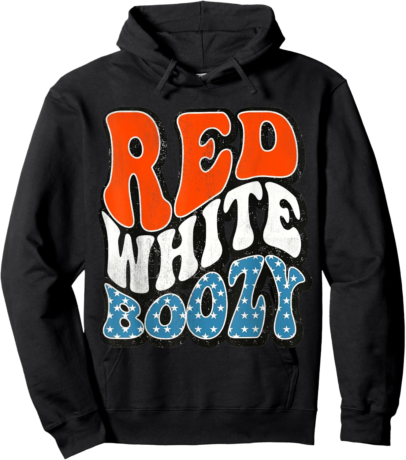 Red White & Boozy Retro, 4th Of July, Patriotic Men Hoodie - Hoodie | Black