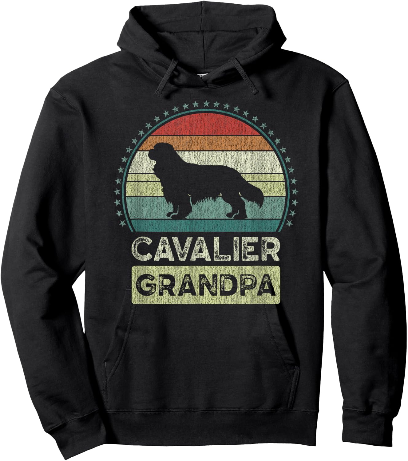 Cavalier Grandpa, Father's Day, King Charles Spaniel Dog Hoodie - Hoodie | Black