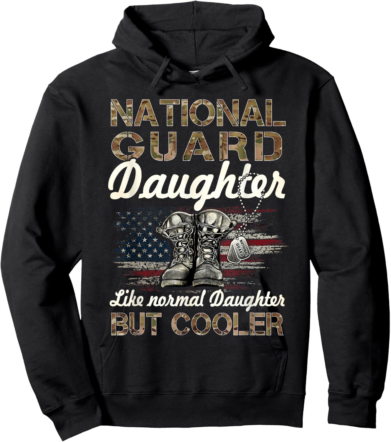 National Guard Daughter Proud Daughter Military Matching Hoodie - Hoodie | Black