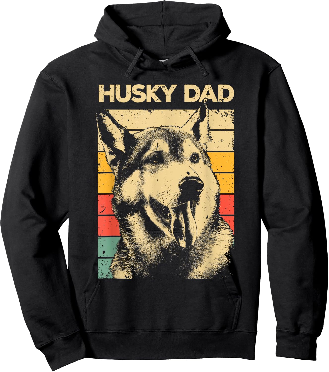 Best Husky Design For Dad Men Siberian Husky Pet Dog Lovers Hoodie - Hoodie | Black