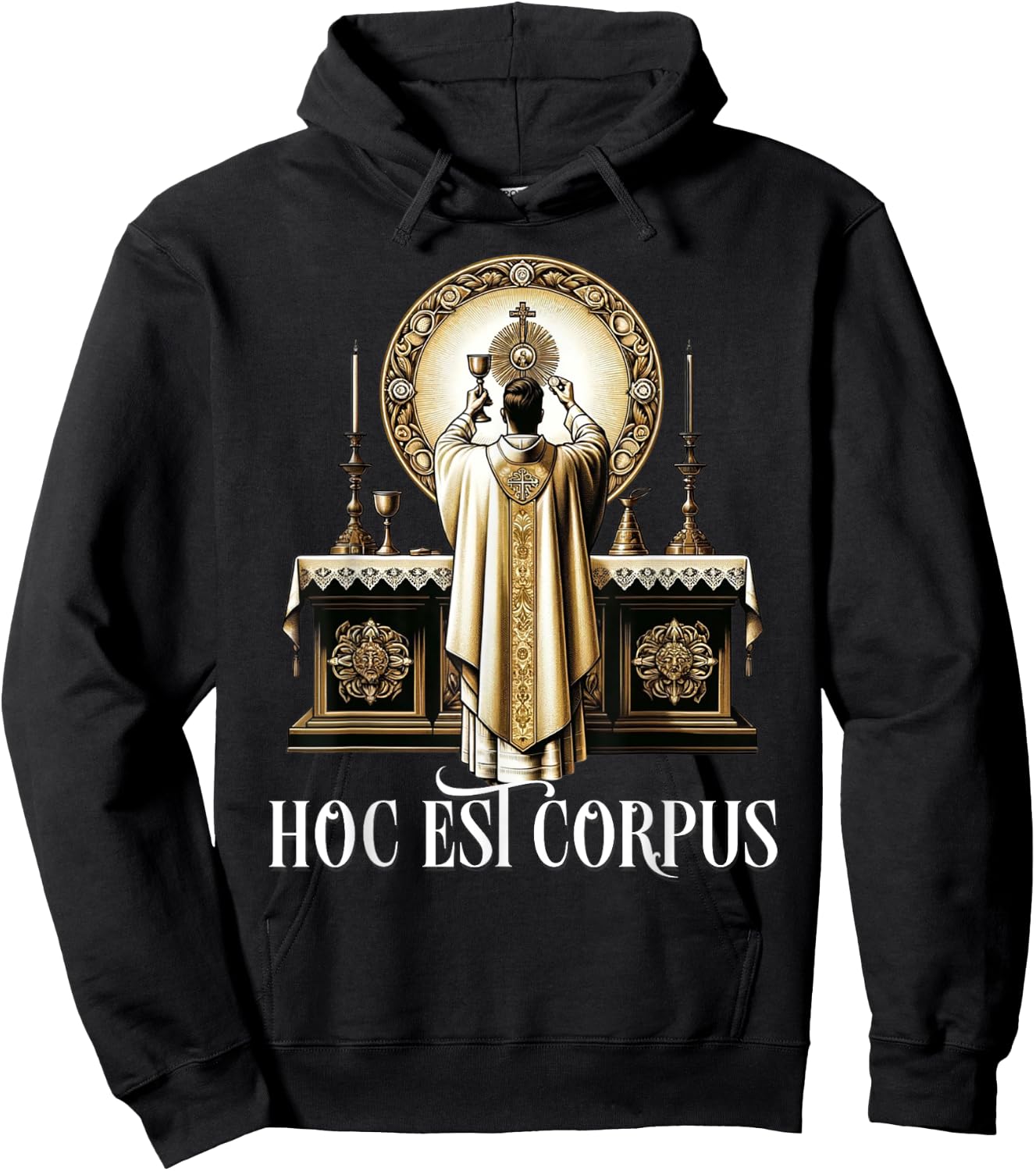 Eucharistic Consecration Traditional Latin Mass Catholic Hoodie - Hoodie | Black