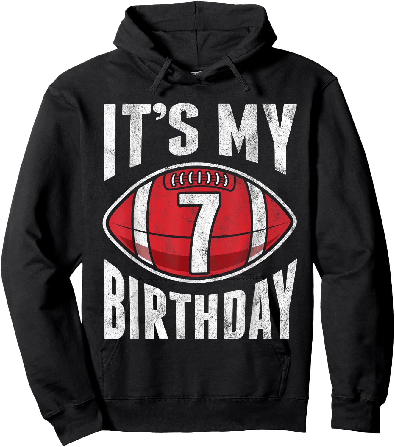 7 Years Old American Football 7th Birthday Boy Retro Style Hoodie - Hoodie | Black