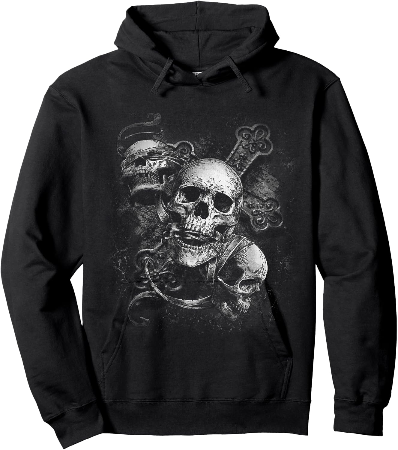 Hear No See No Speak No Evil, Dark Skeleton Hoodie - Hoodie | Black