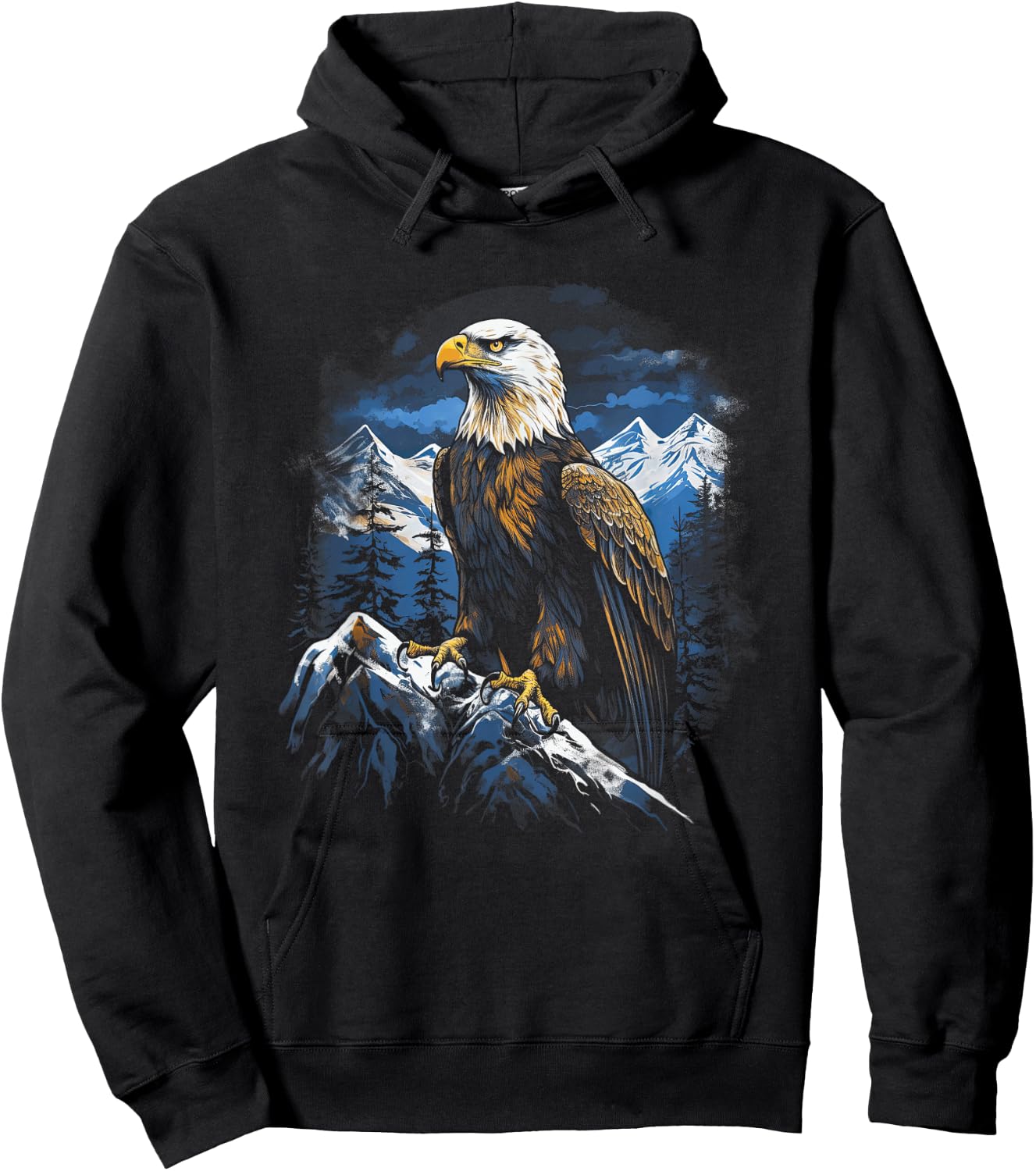 Eagle Landscapes Wilderness Mountains Bald Eagle Majestic Breathtaking Bird Nature Freedom USA Hoodie - Hoodie | Black