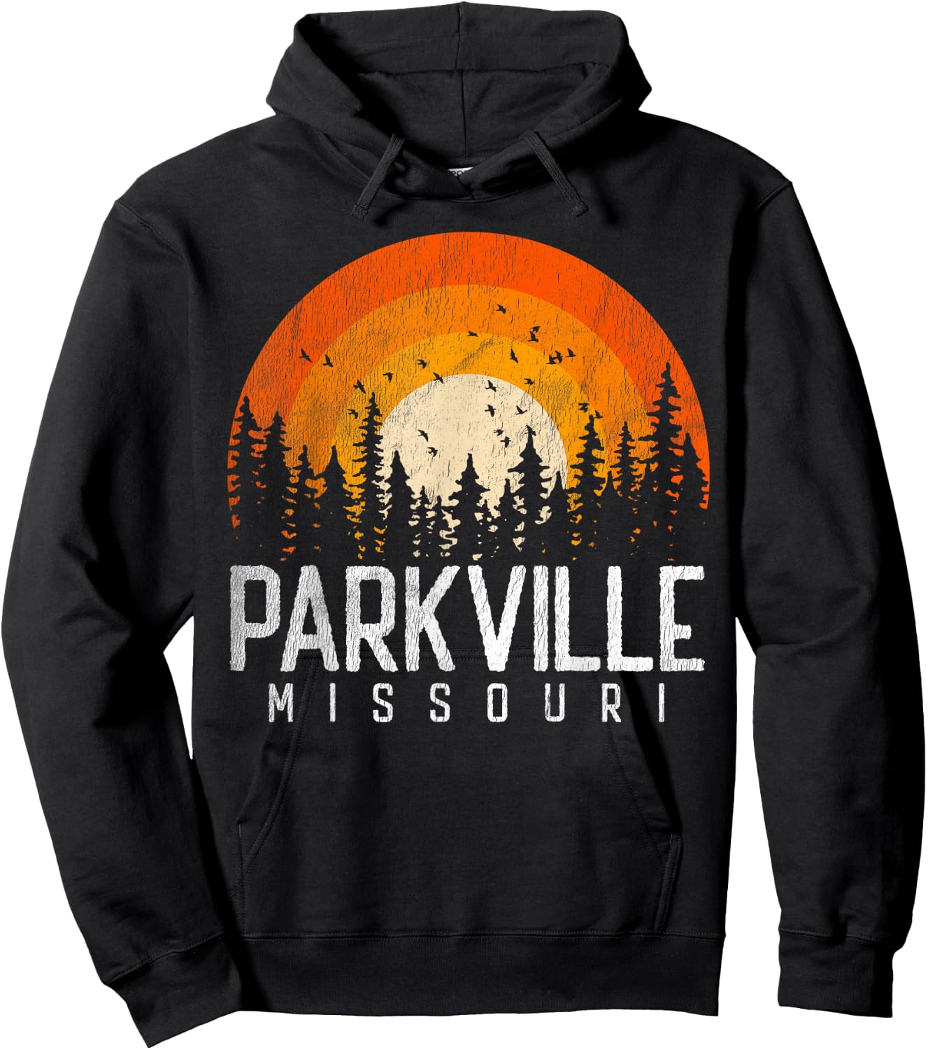 Parkville Missouri MO Shirt Retro Vintage 70s 80s 90s Gift Hoodie - Hoodie | Black