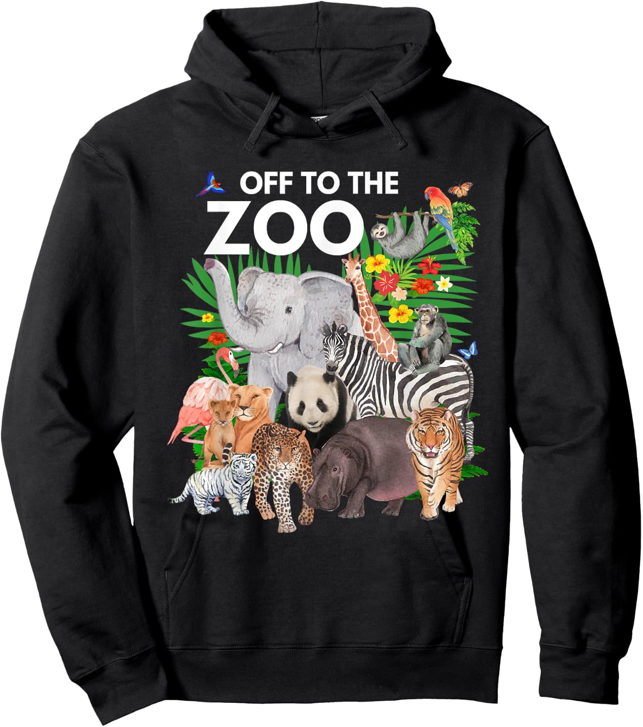Zoo Animals Safari Party A Day At The Zoo Safari Zoo Animal Hoodie - Hoodie | Black