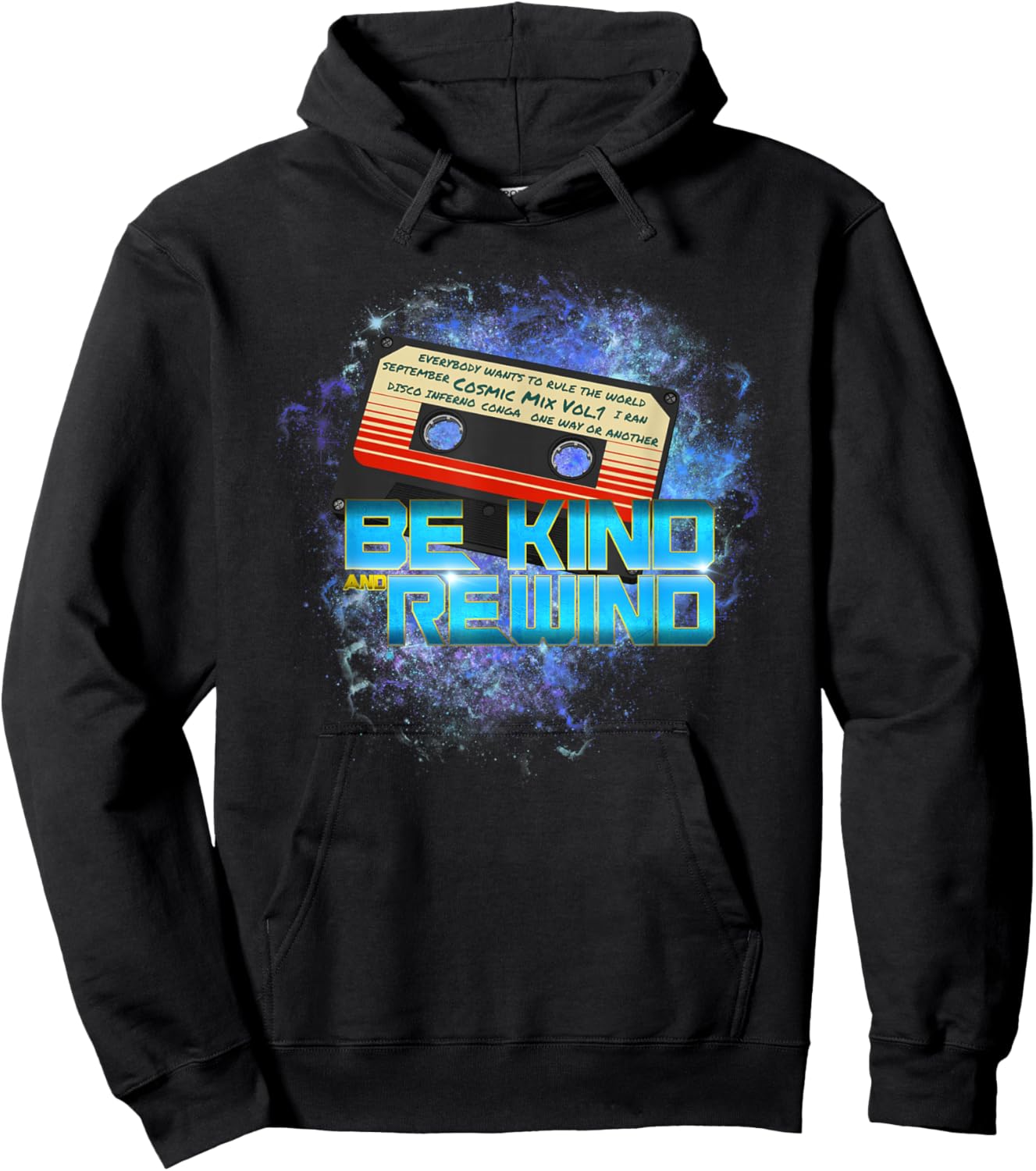 Cosmic Cassette Be Kind Rewind 80s - Out-of-this-World Hoodie - Hoodie | Black