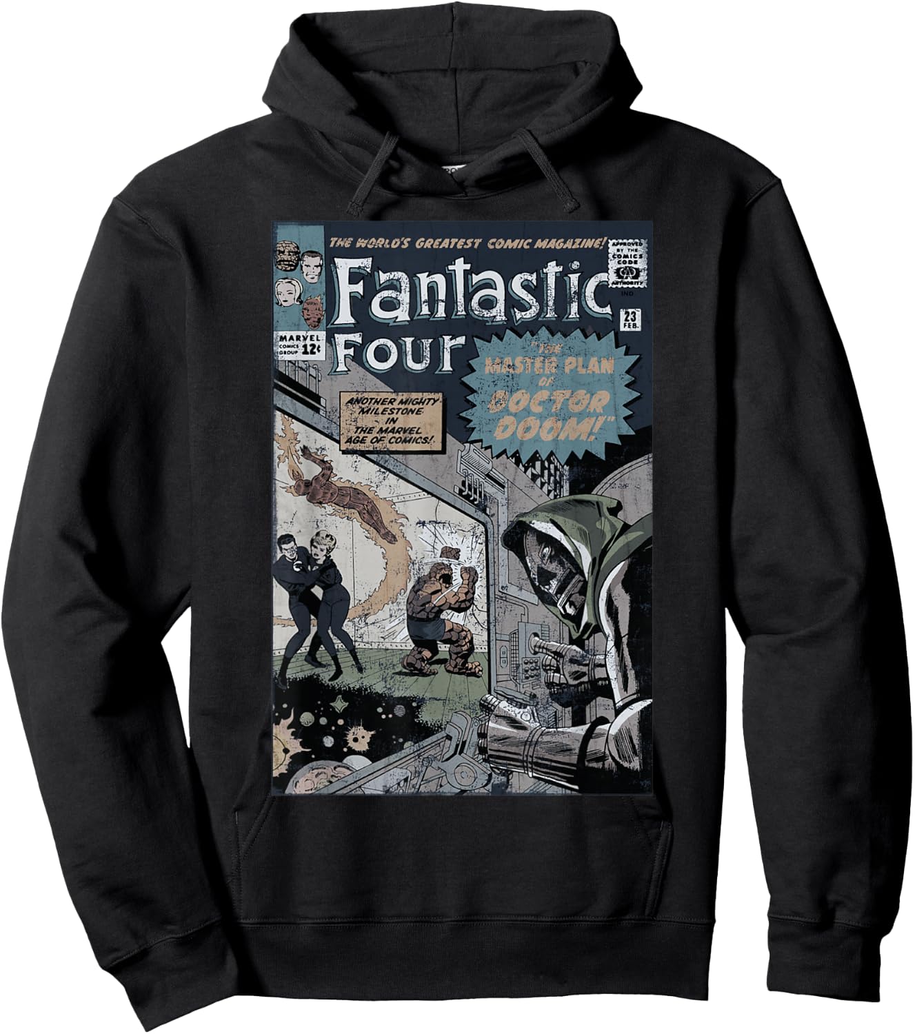 Marvel Fantastic Four The Master Plan of Doctor Doom Retro Hoodie - Hoodie | Black
