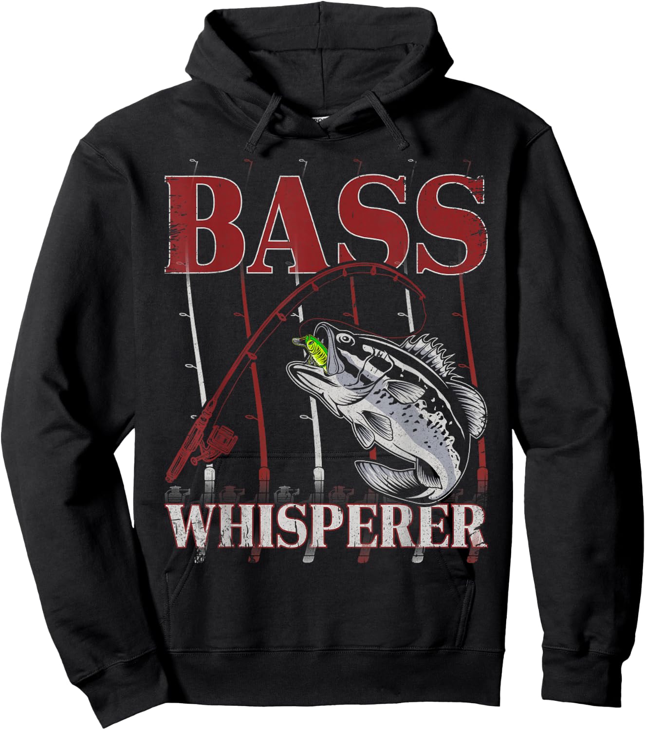 Patriotic Anglers American Bass Pro Whisperer Fisherman Hoodie - Hoodie | Black