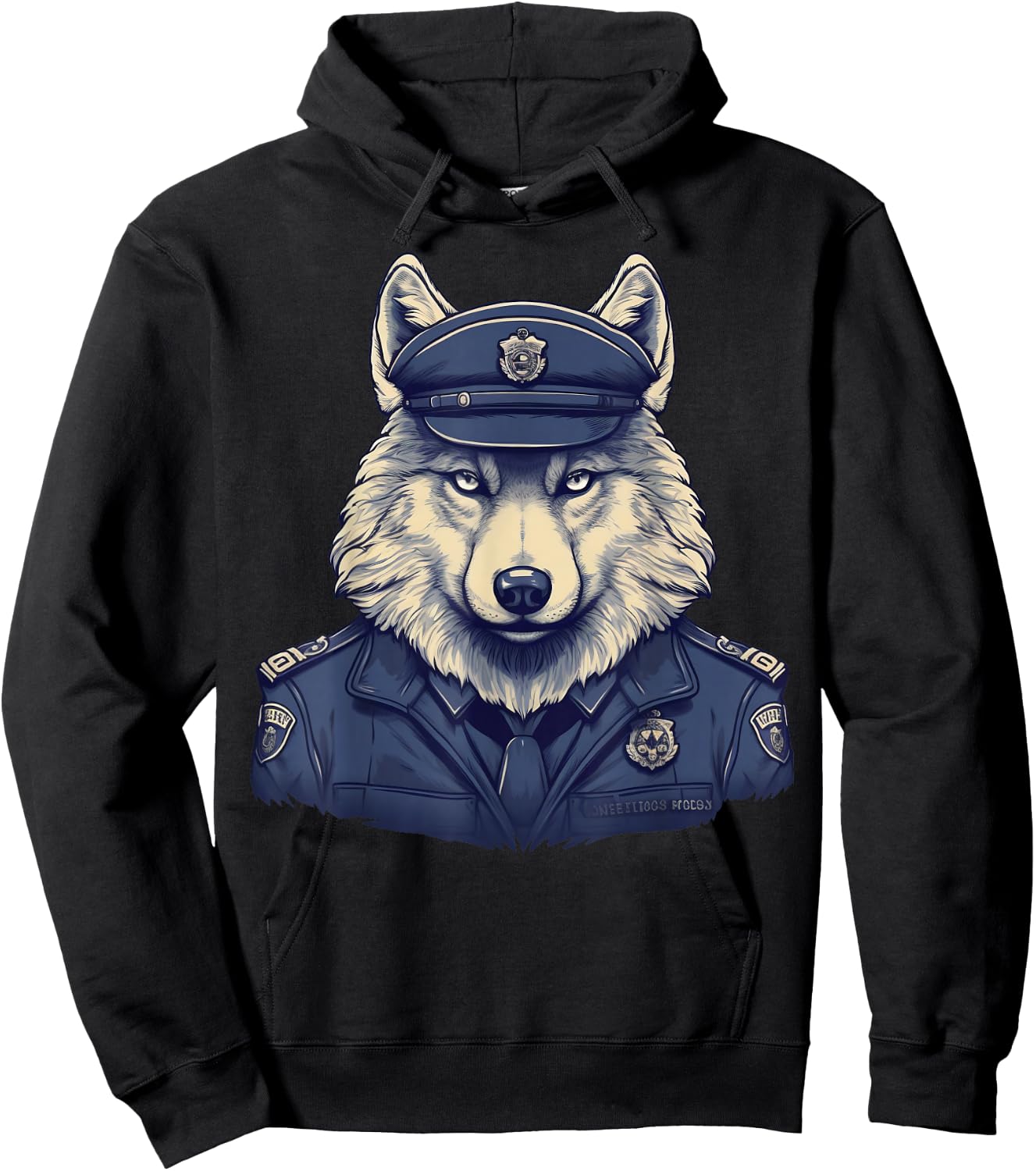 Police Officer Wolf Cop on Police Wolf Hoodie - Hoodie | Black