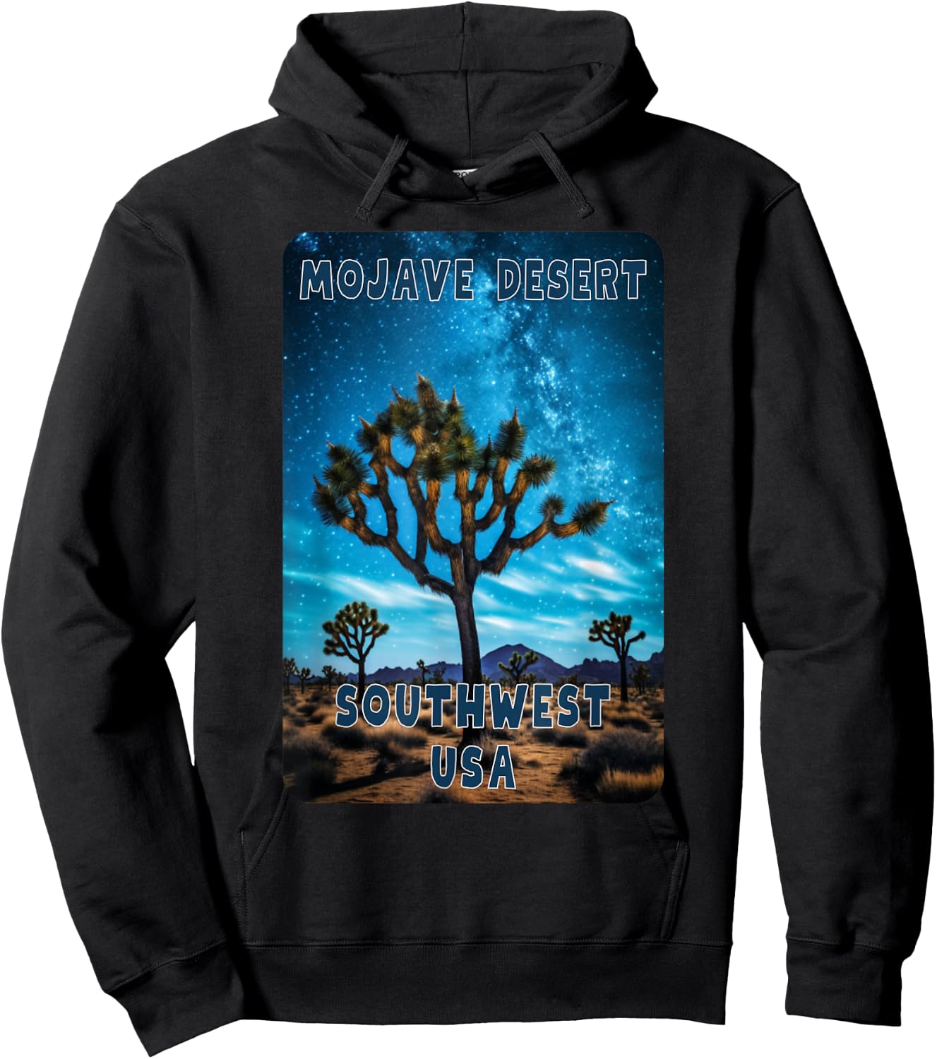 Mojave Desert Joshua Tree Stars Hoodie - Hoodie | Black