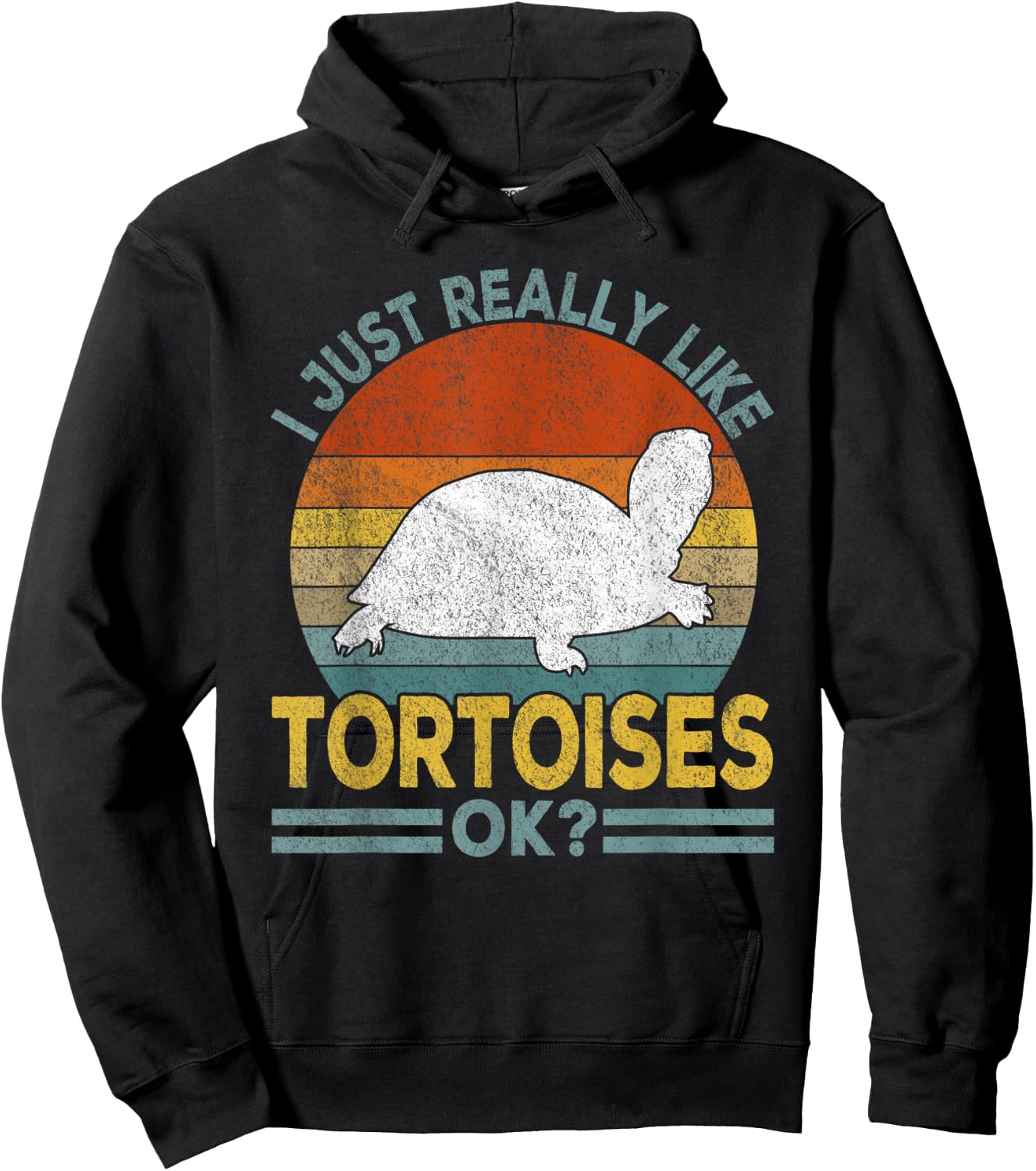 I Just Really Like Tortoises Turtle Funny Tortoise Retro Hoodie - Hoodie | Black