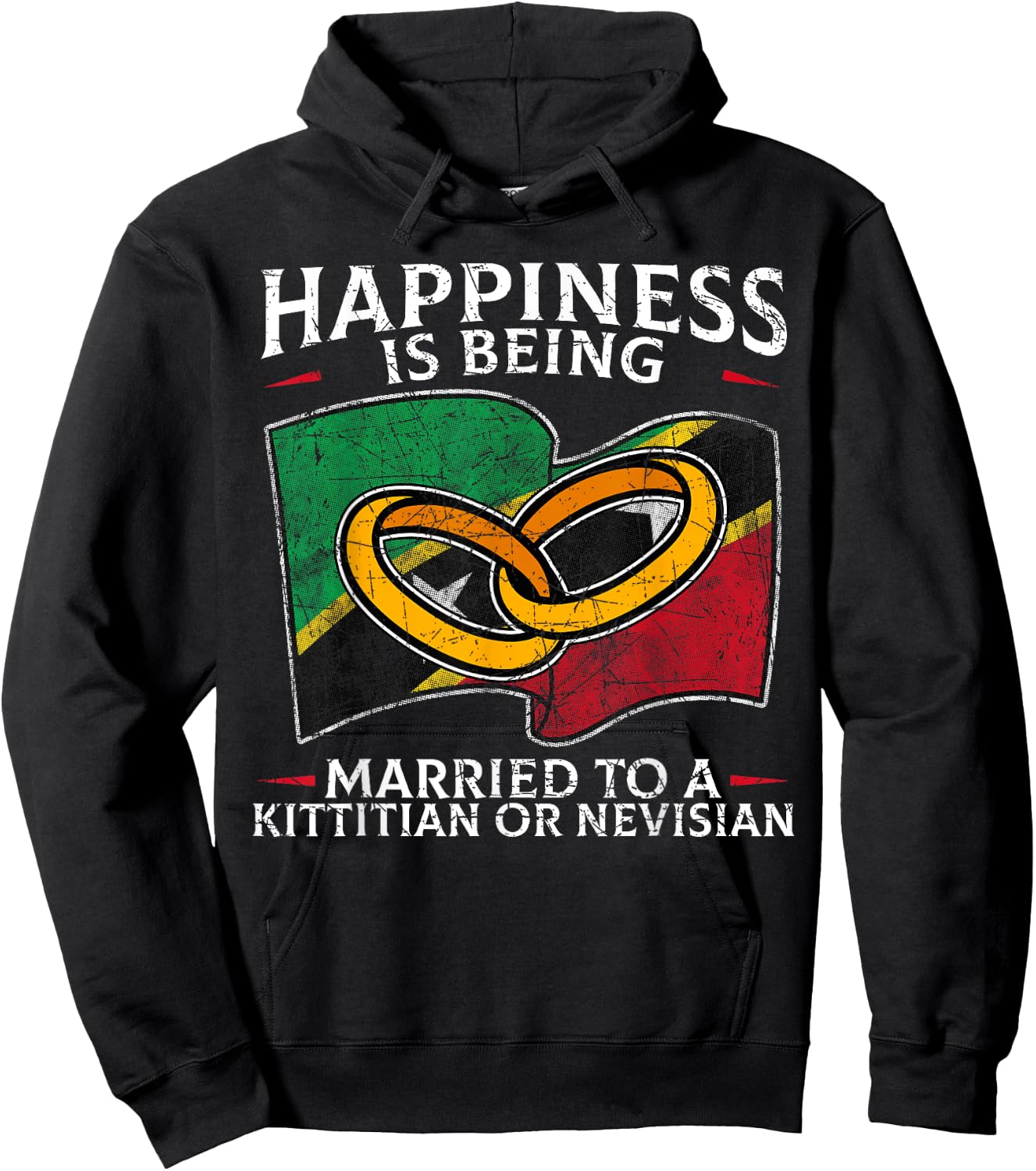 Saint Kitts and Nevis Marriage Kittitian or Nevisian Married Hoodie - Hoodie | Black
