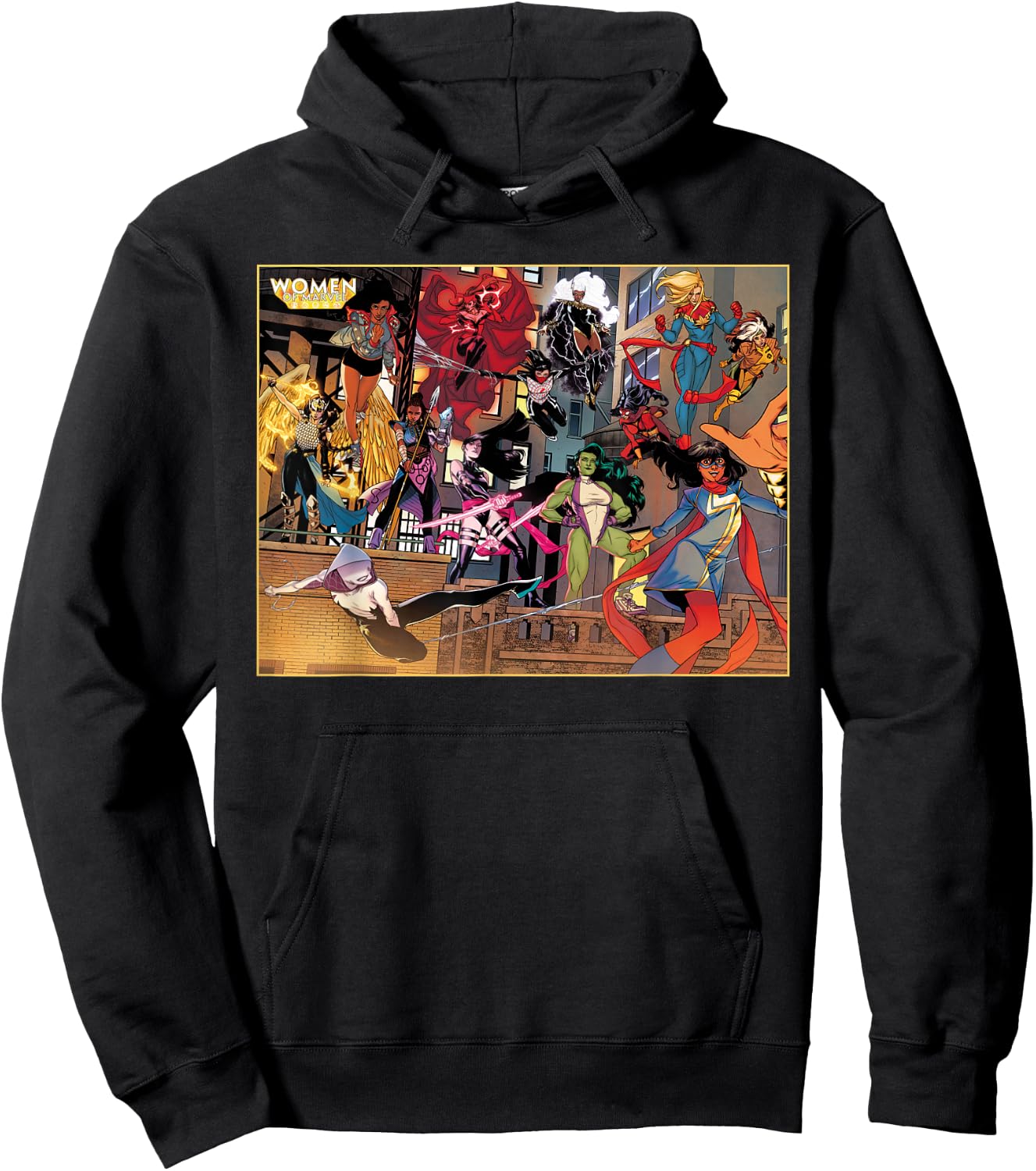 Marvel Women of Marvel Ms Marvel Ghost Spider She-Hulk Hoodie - Hoodie | Black