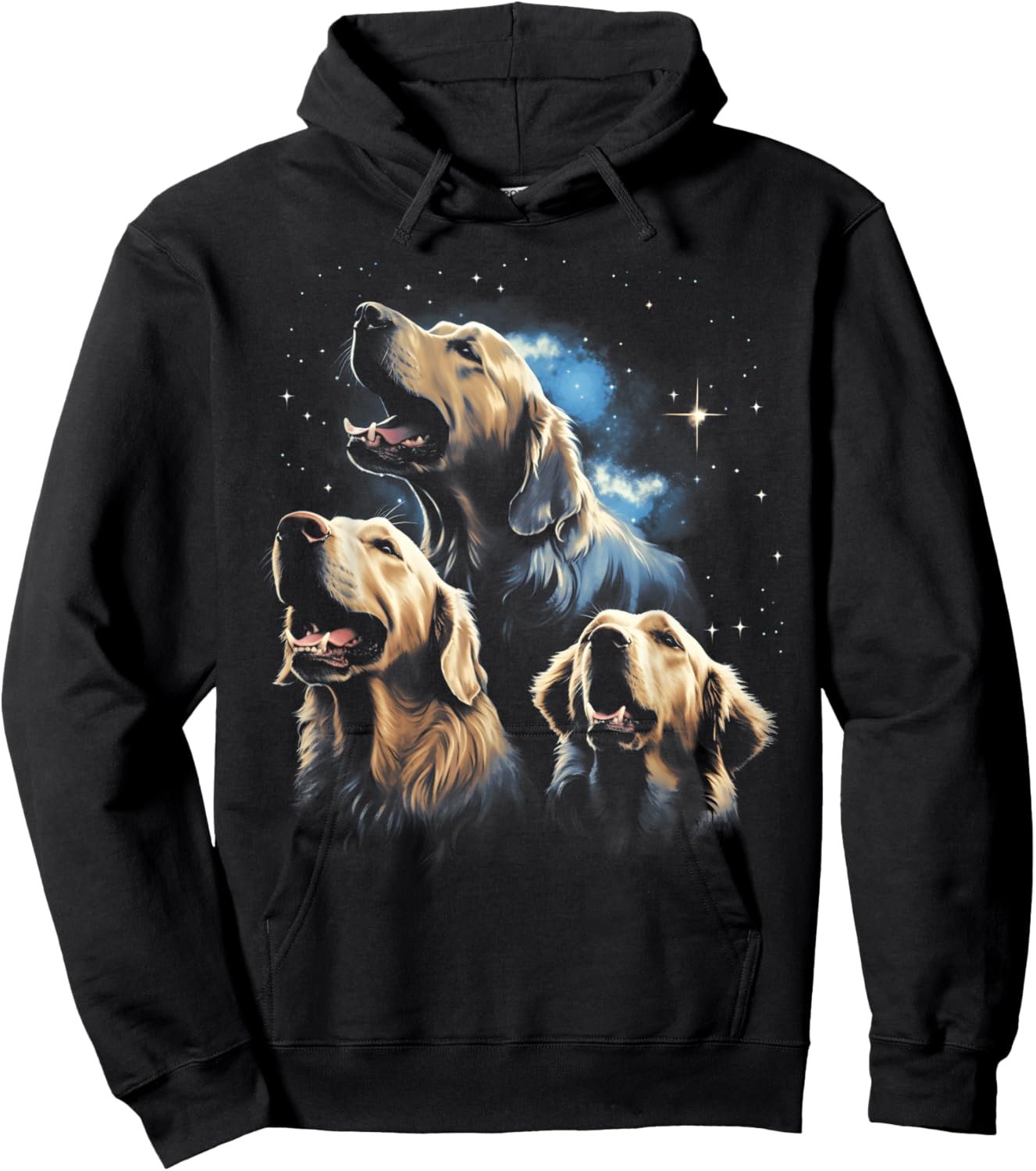 Golden Retriever Howling At The Moon Golden Retriever Dad Hoodie - Hoodie | Black