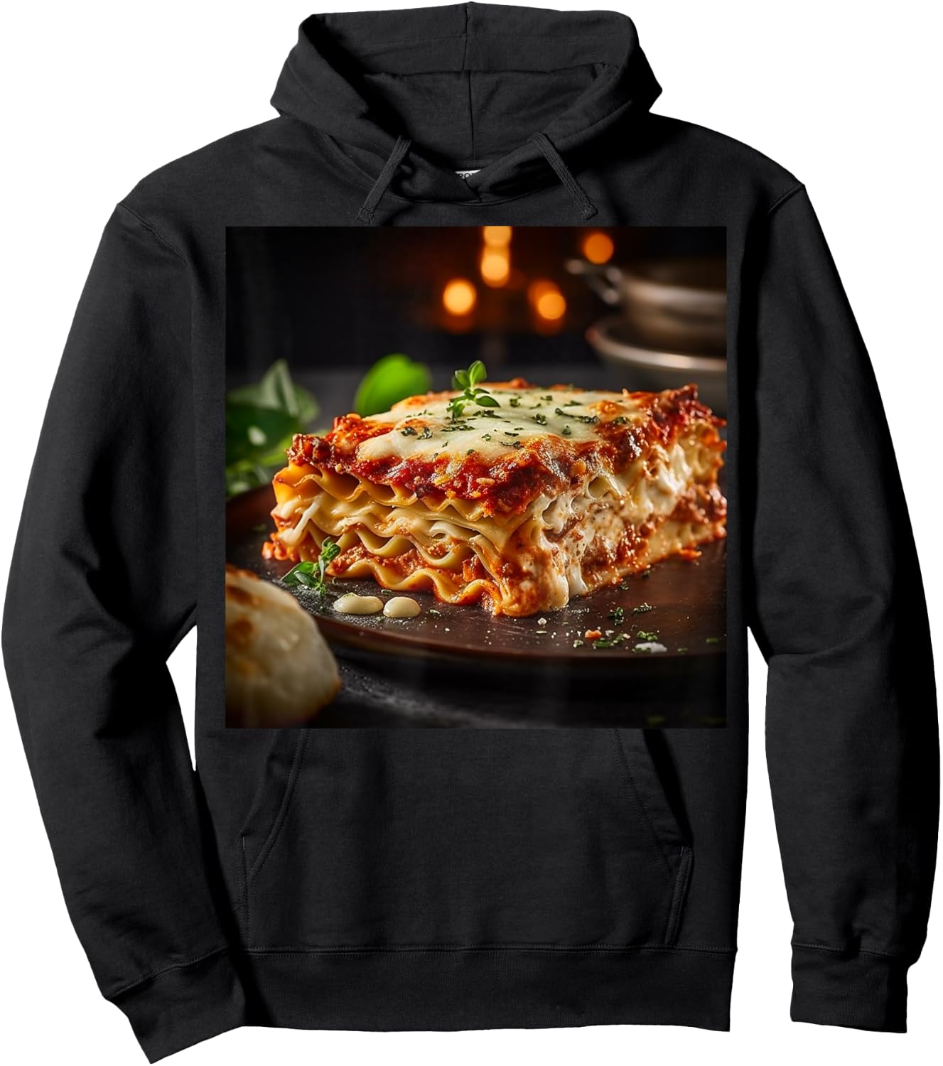 Epic Lasagna Slice Graphic For Italian Food Fans Hoodie - Hoodie | Black