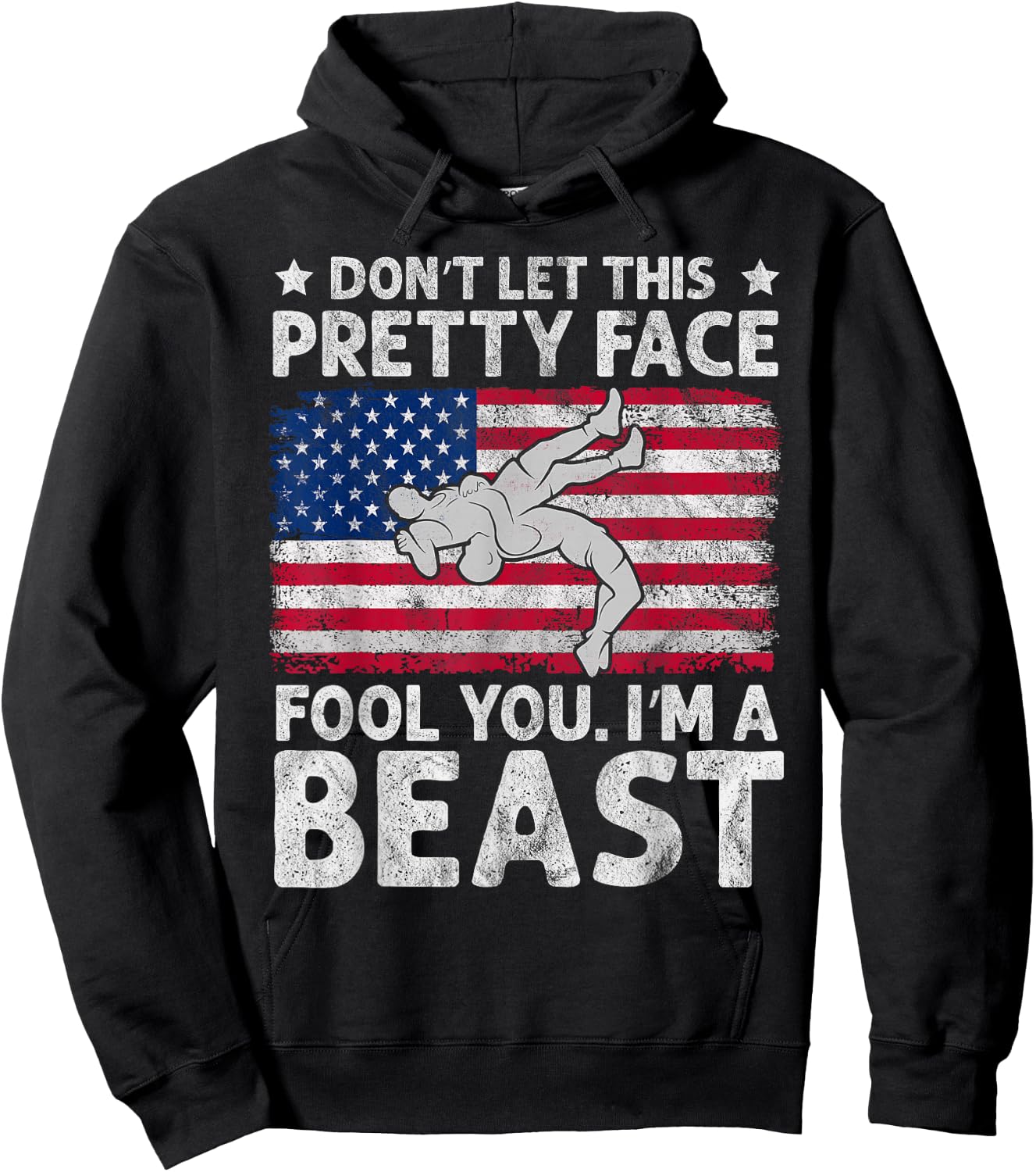 Funny Wrestle Don't Let This Pretty Face Fool You Im A Beast Hoodie - Hoodie | Black