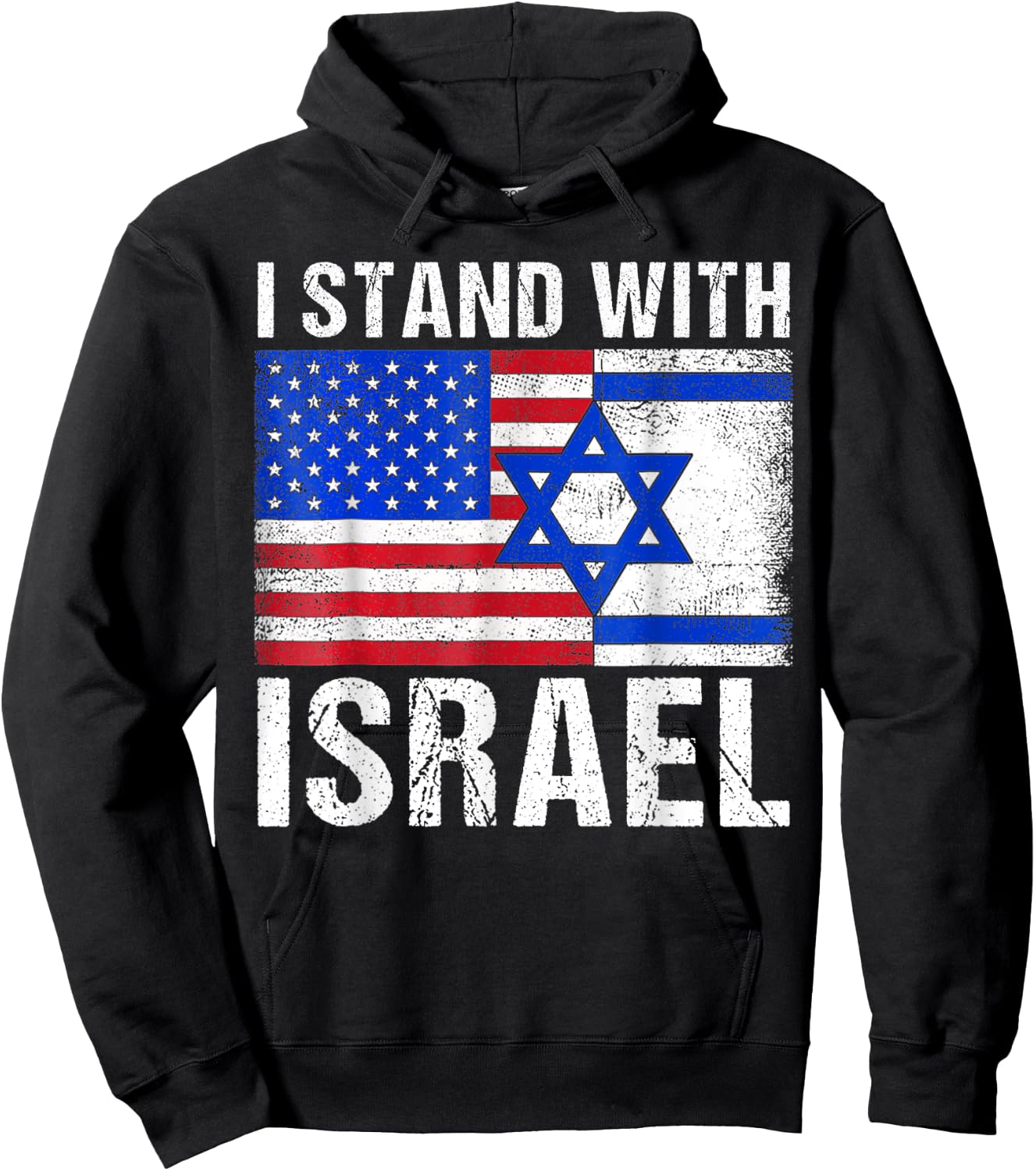 Support Israel I Stand With Israel Israeli Flag Hoodie - Hoodie | Black