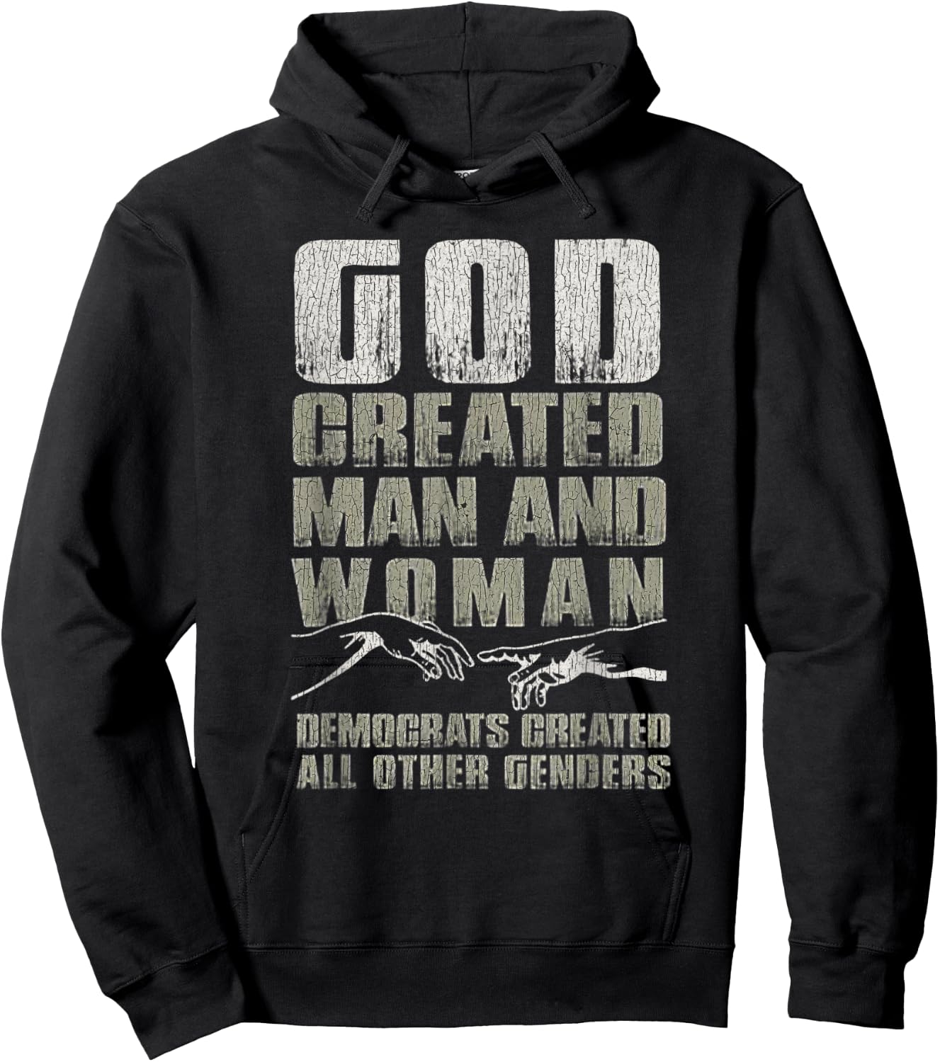 Vintage God Created Man & Woman Democrats Created All Other Hoodie - Hoodie | Black