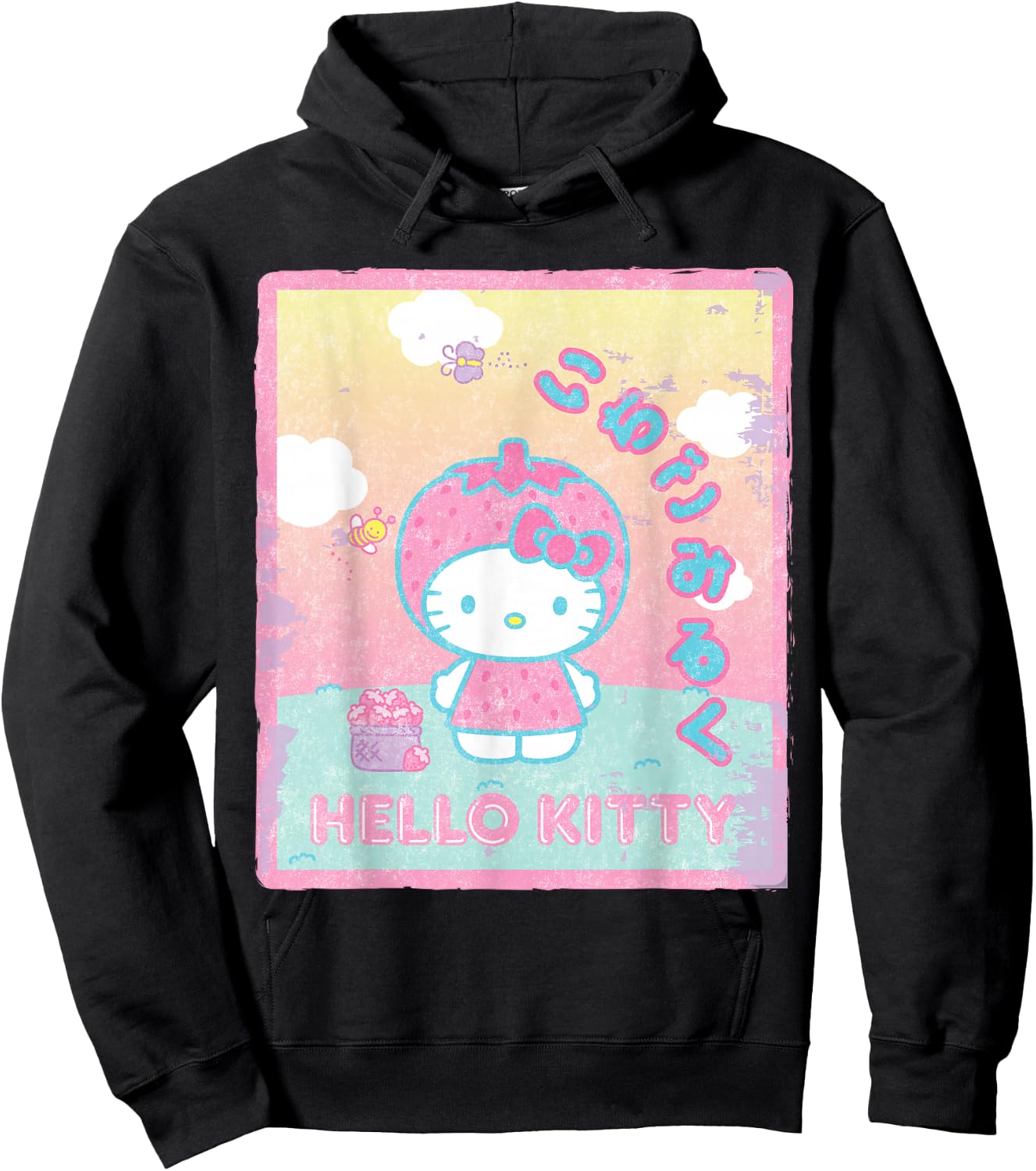Hello Kitty Strawberry Milk Hoodie - Hoodie | Black